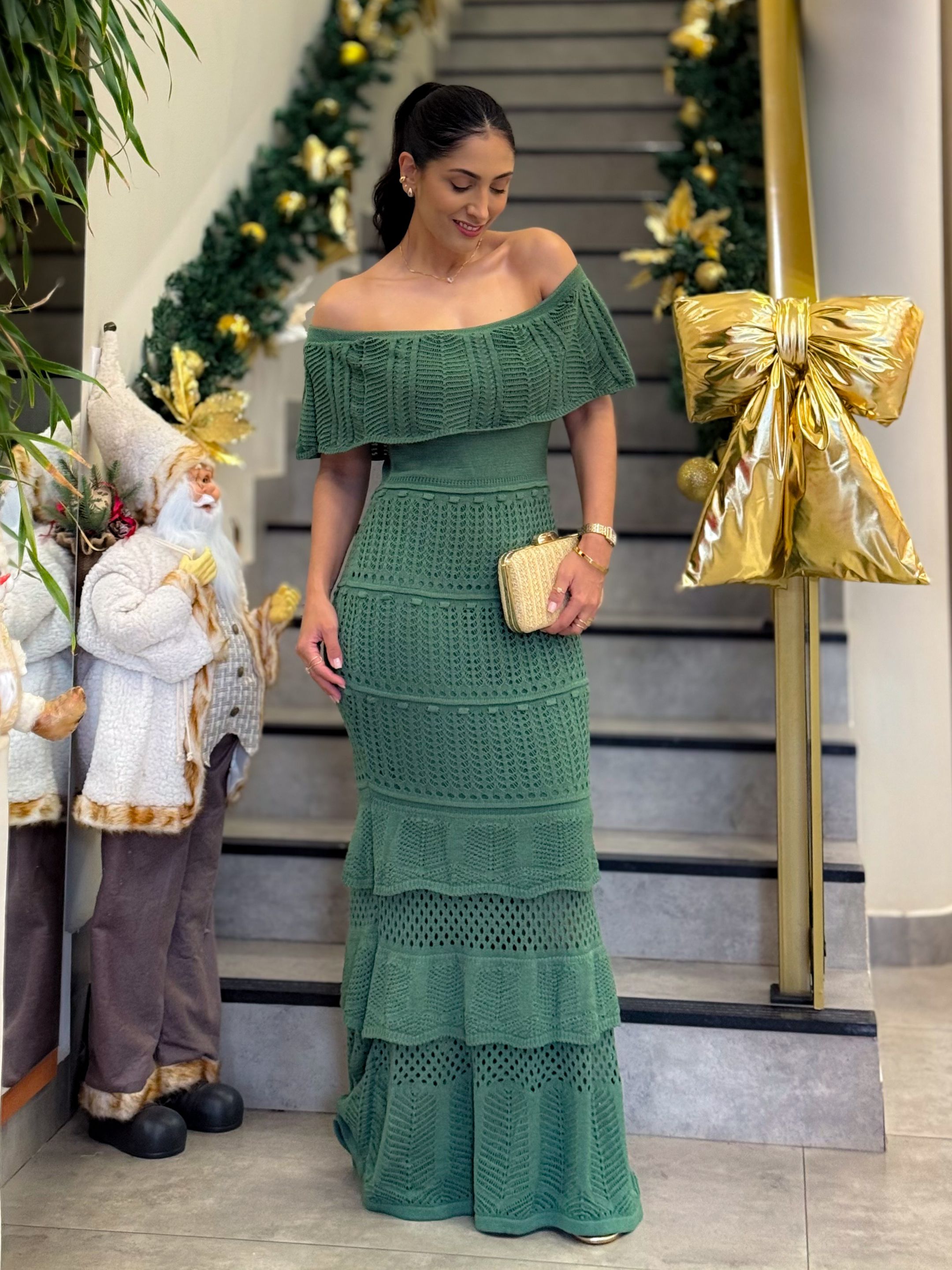 Vestido Samanta Verde - Por Katia Vilar Moda Clássica 