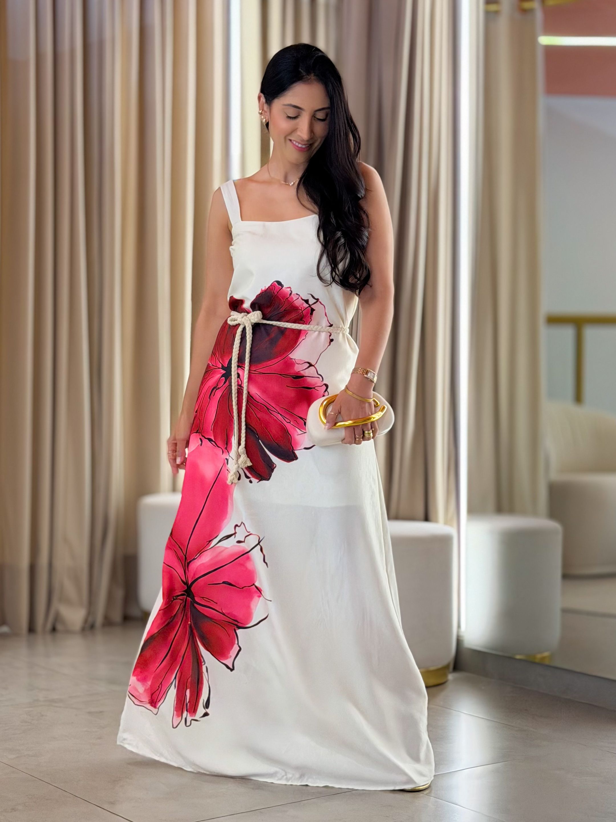 Vestido Milena Vermelho - Por Katia Vilar Moda Clássica 