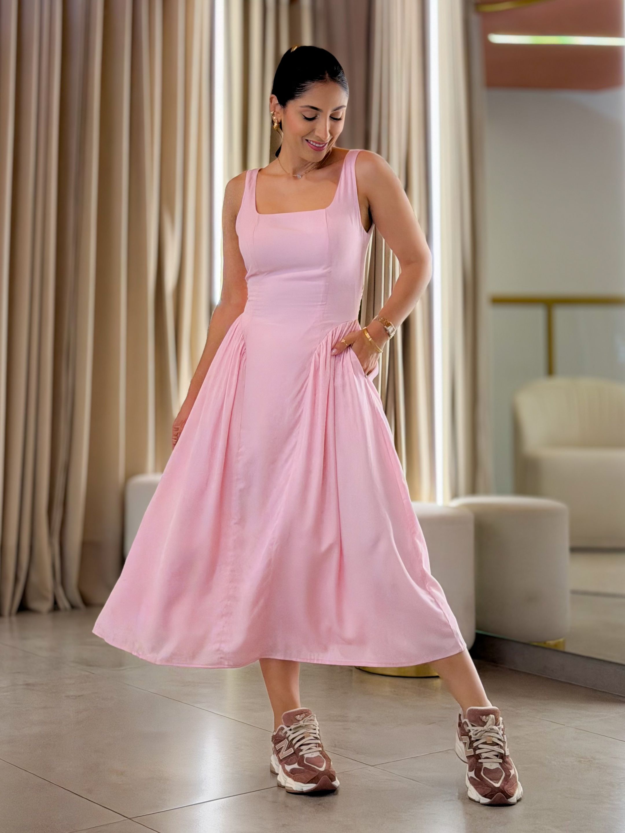 Vestido Karine Rosa Bebe - Por Katia Vilar Moda Clássica 