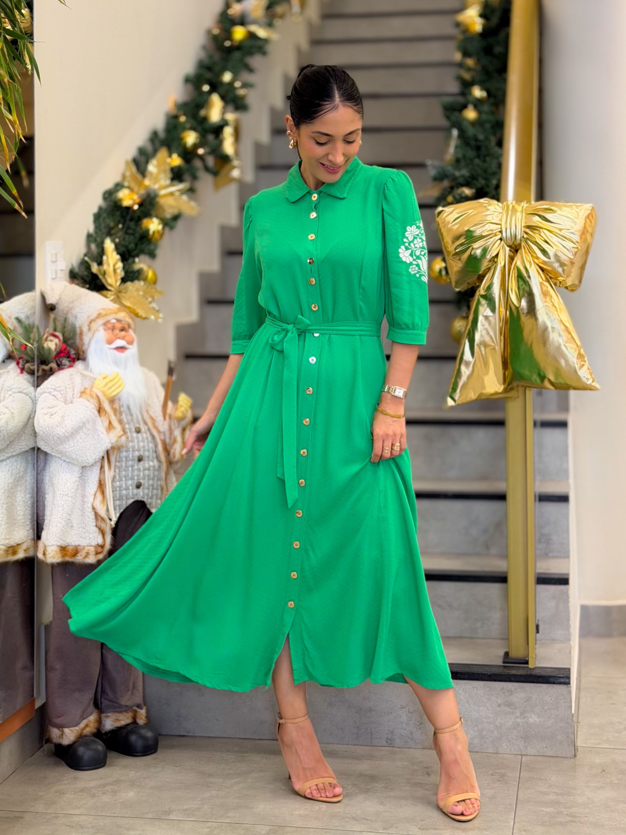 Vestido Linda Verde - Por Katia Vilar Moda Clássica 