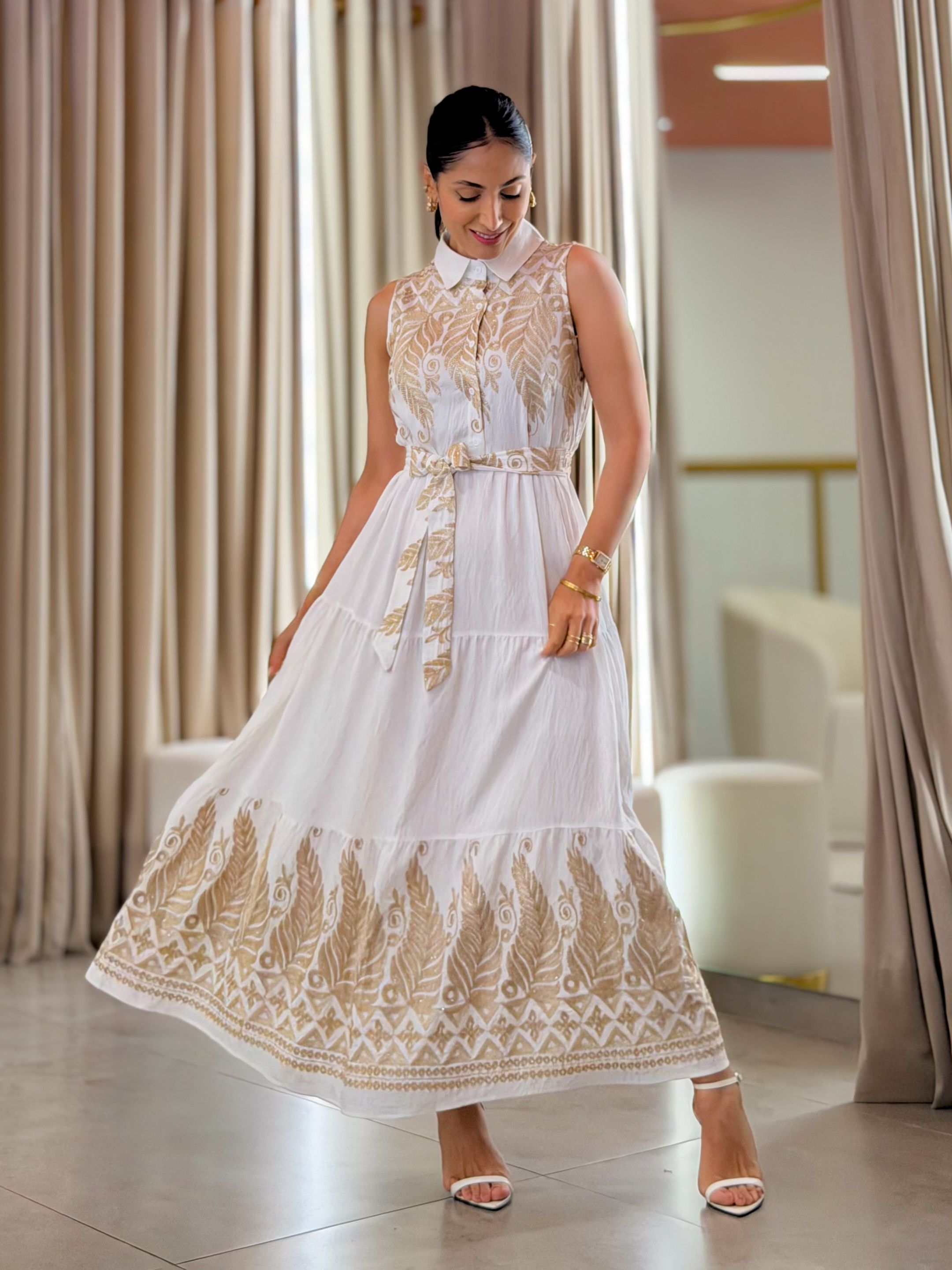 Vestido Cleo Branco - Por Katia Vilar Moda Clássica 