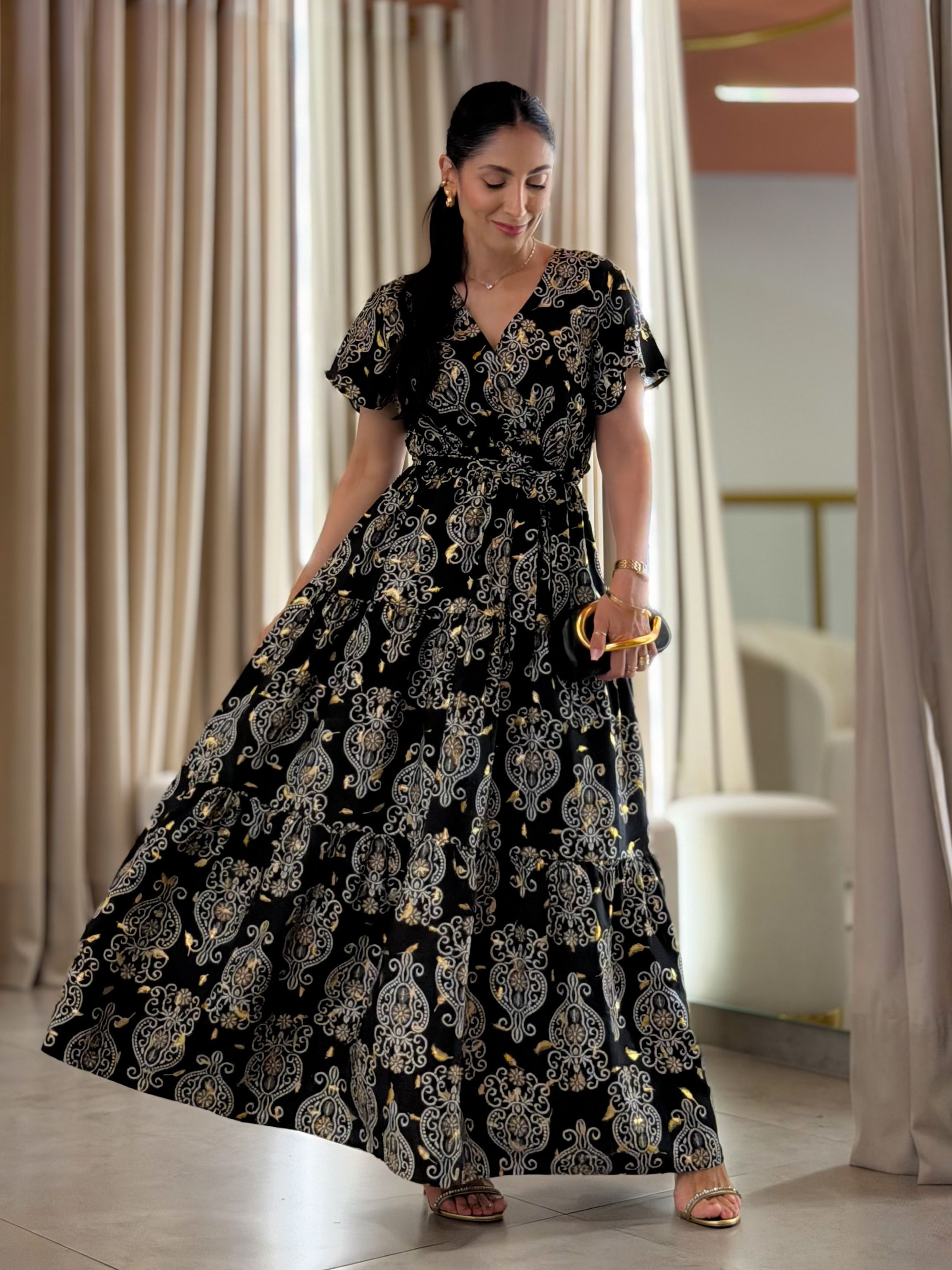 Vestido Vitoria Preto - Por Katia Vilar Moda Clássica 