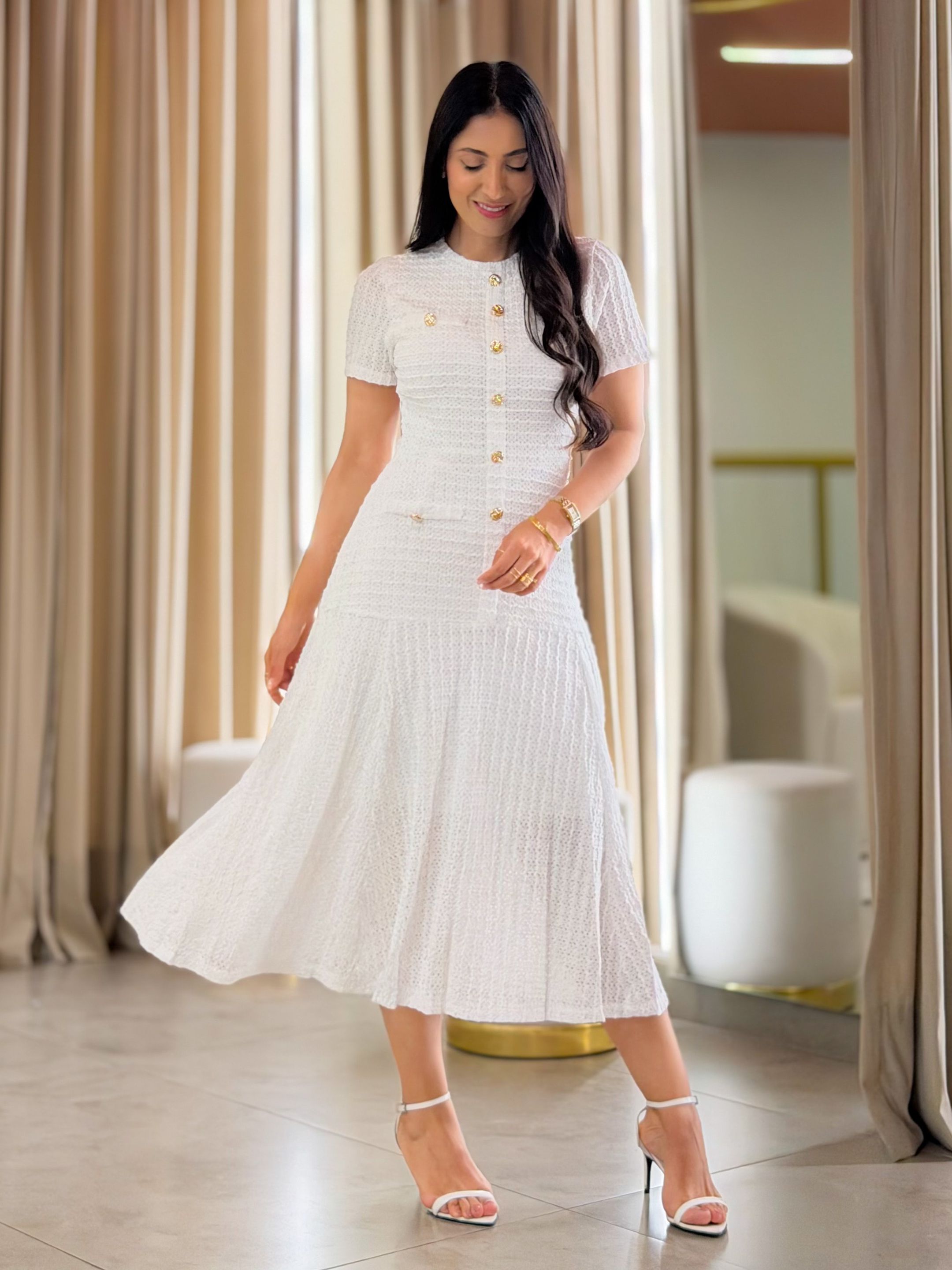 Vestido Elisabet Branco - Por Katia Vilar Moda Clássica 