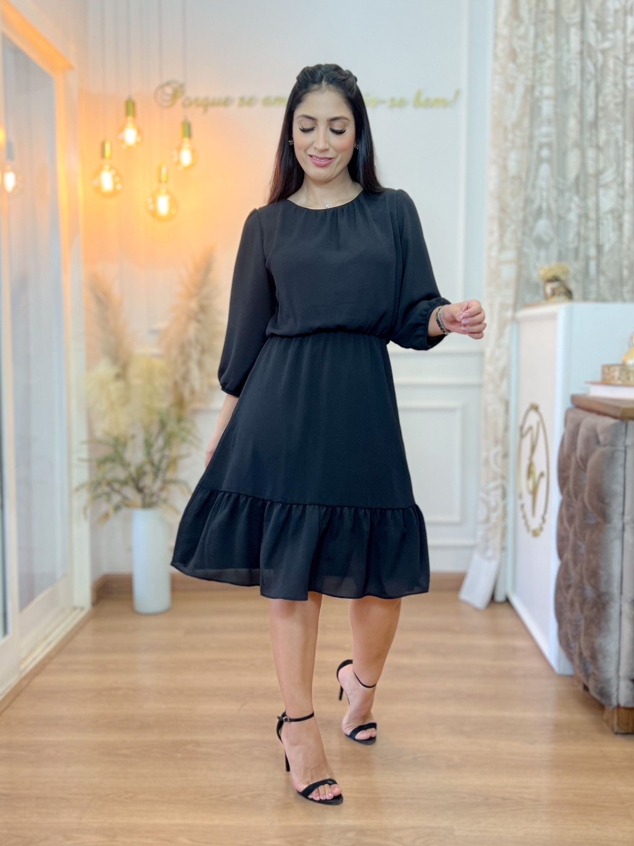 Vestido Susy Preto - Por Katia Vilar Moda Clássica 