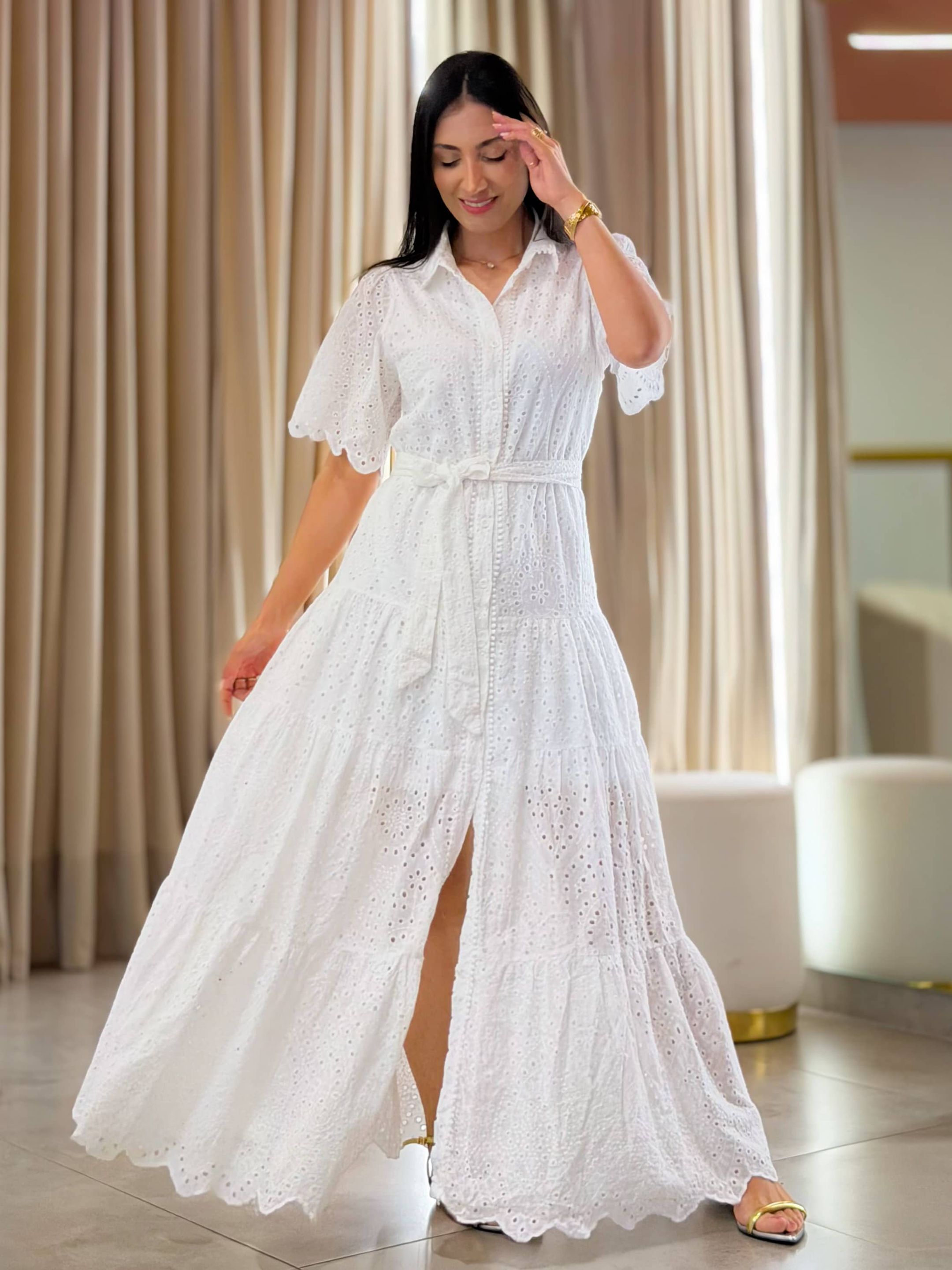 Vestido Alana Branco - Por Katia Vilar Moda Clássica 