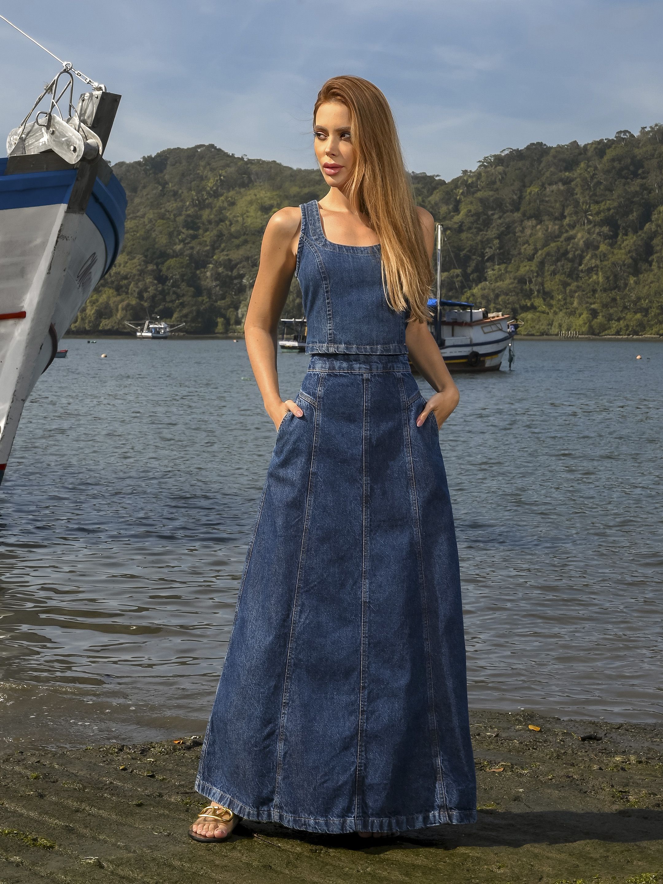Conjunto - Saia Longa Fashion ... - SIENA JEANS 
