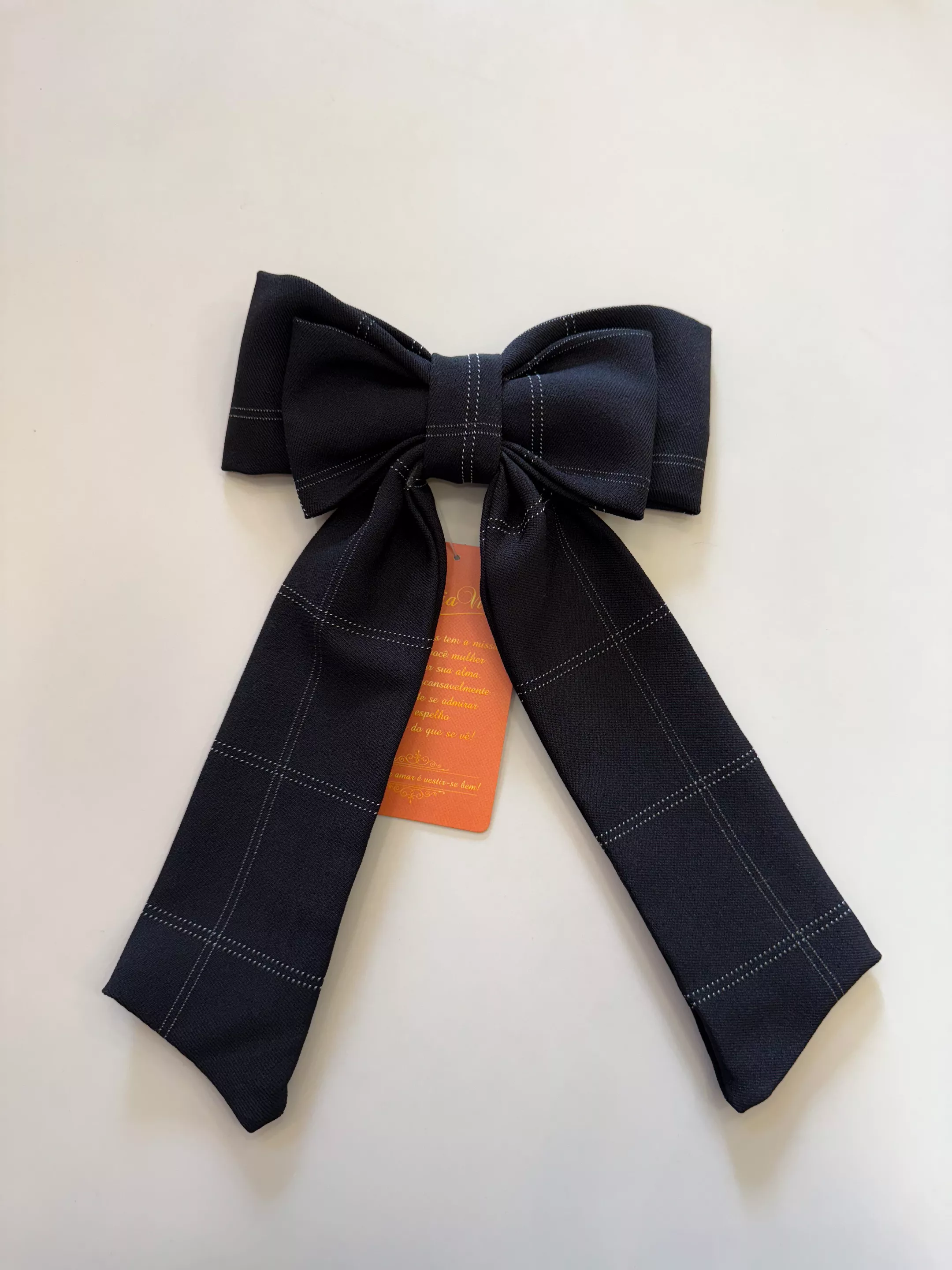 Laço De Luxo Risca De Giz Preto
