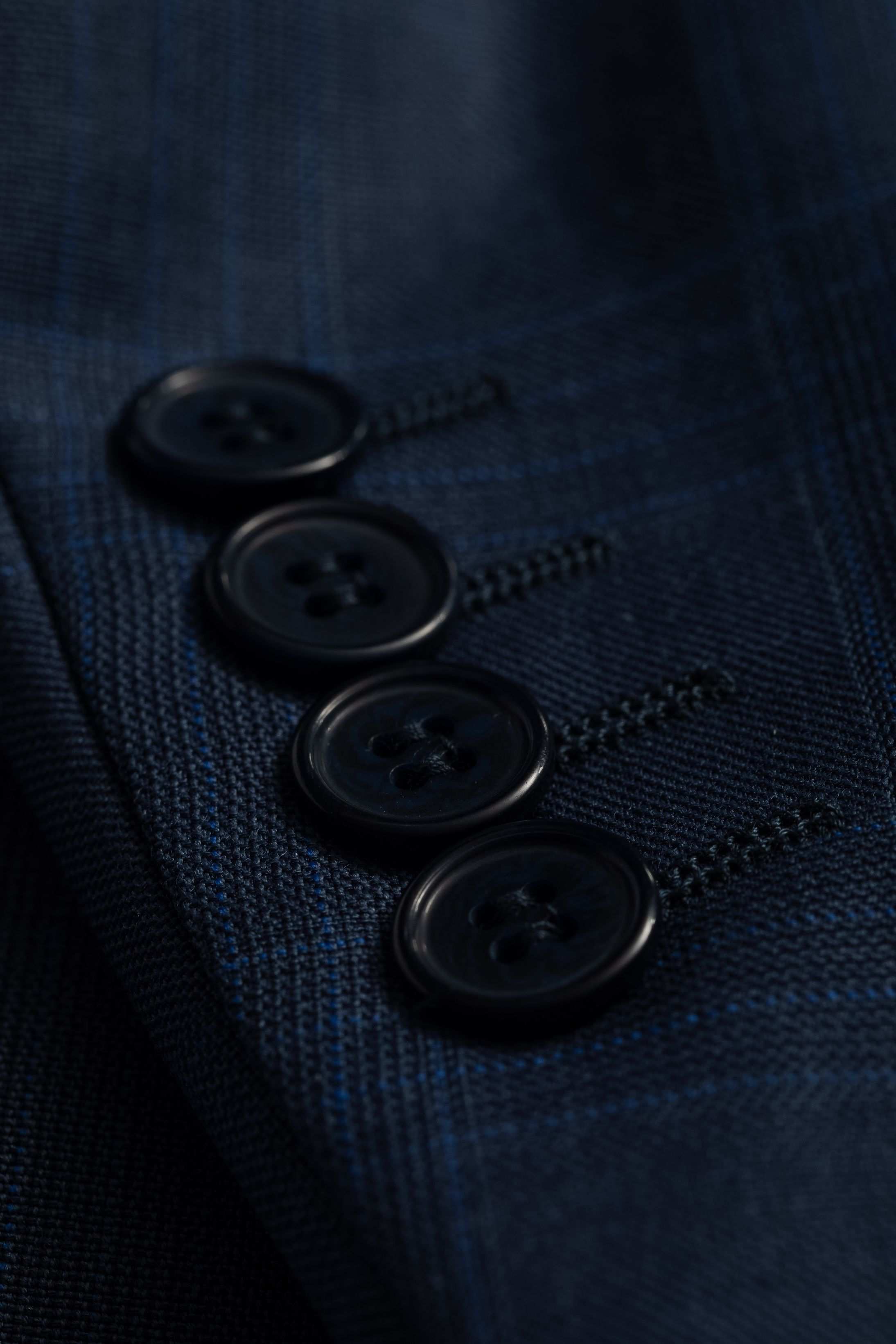 Blazer Slim Super 120 Window Pane Azul Médio 