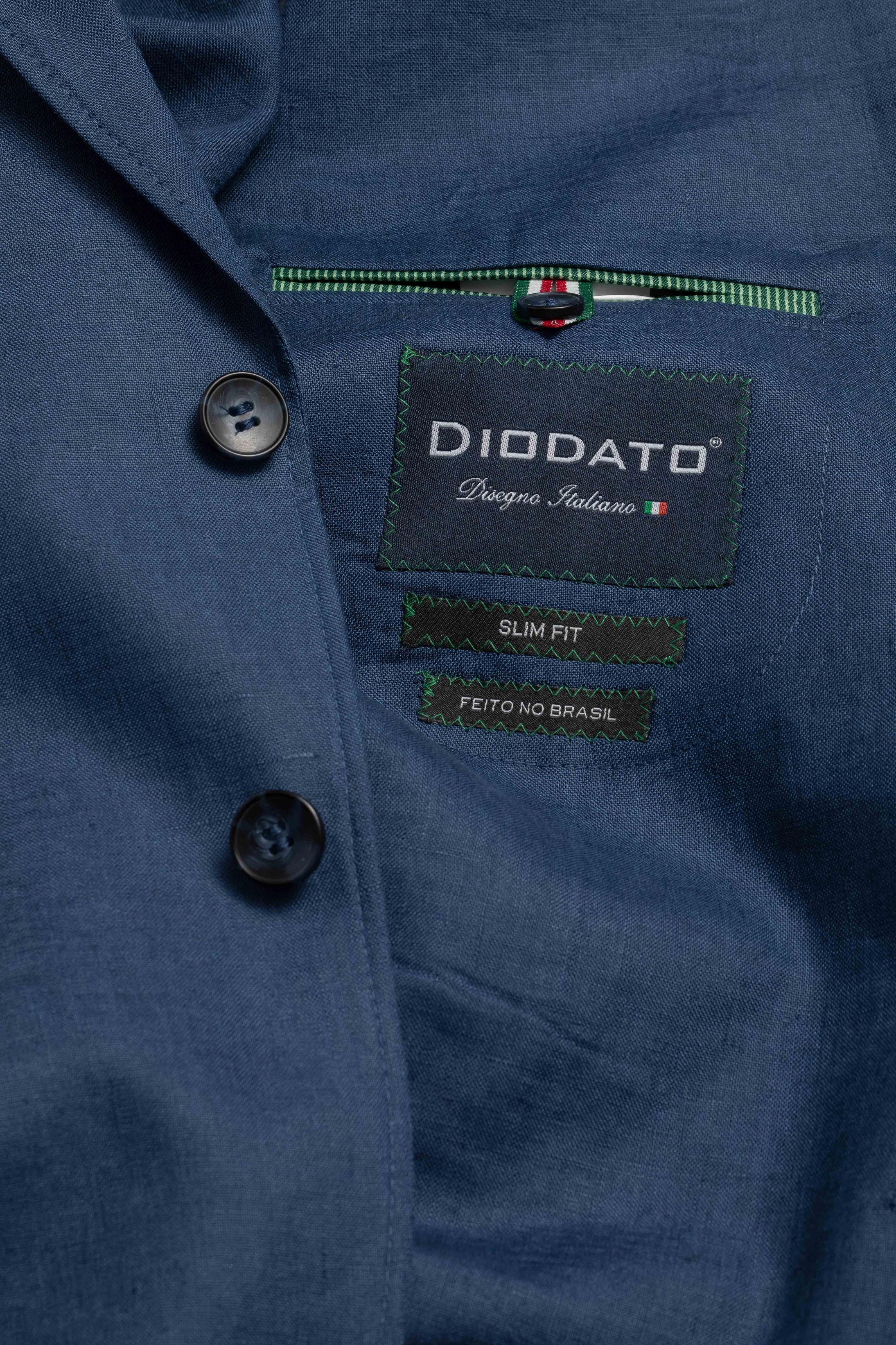 Blazer Slim Linho Azul