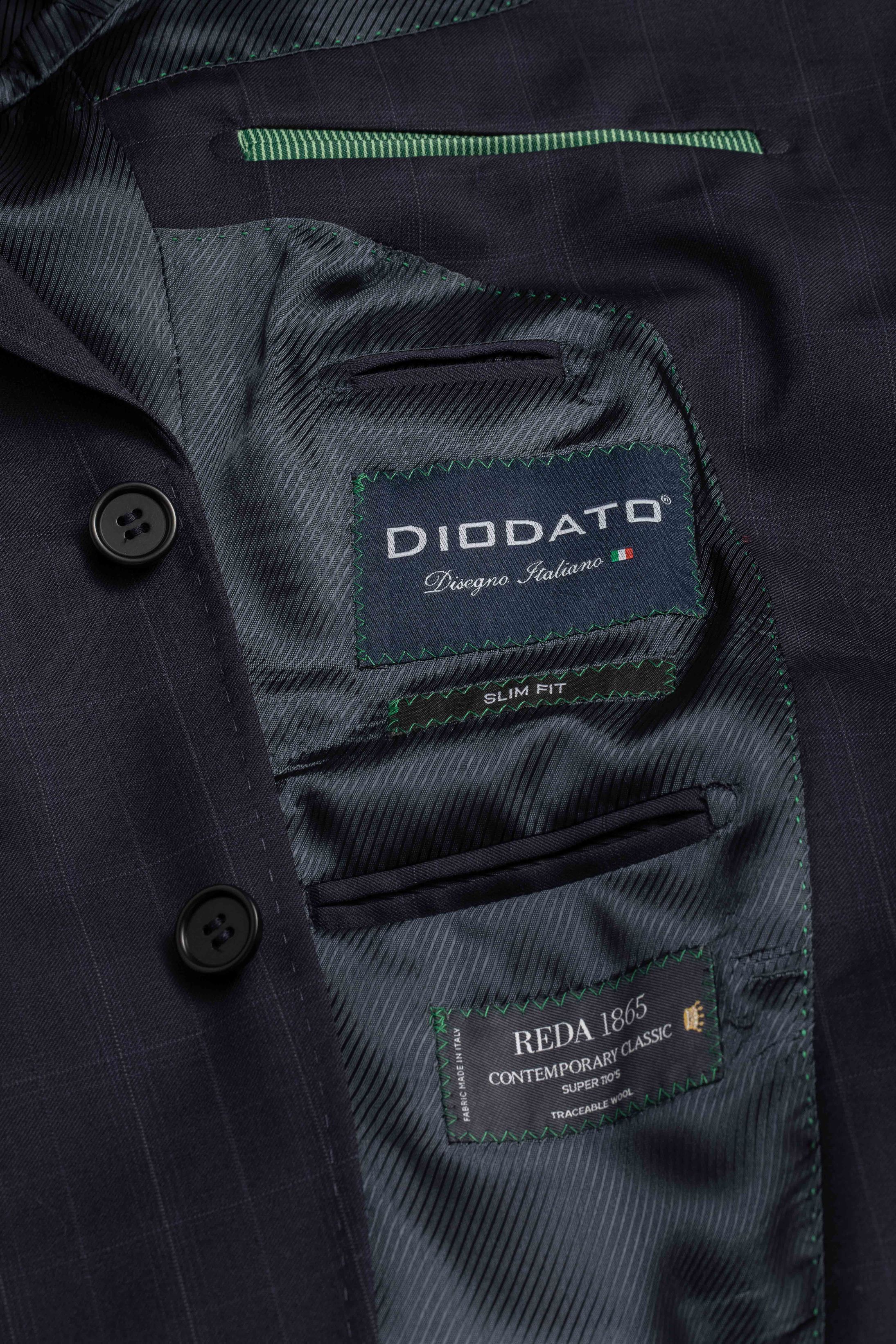 Blazer Reda Super 110 Slim Window Pane Marinho