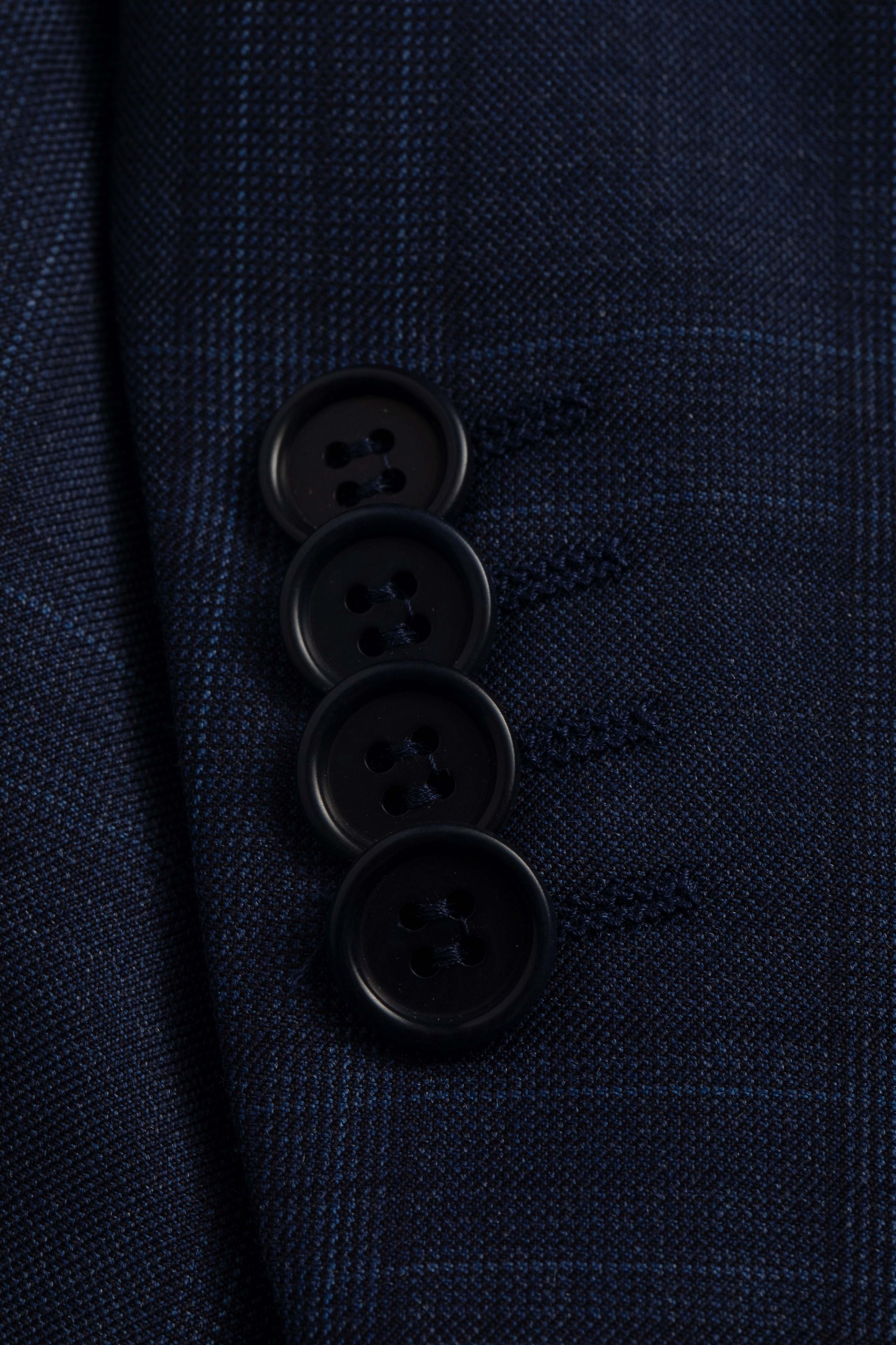 Blazer Reda Super 130 Slim Window Pane Marinho - Diodato Alfaiataria
