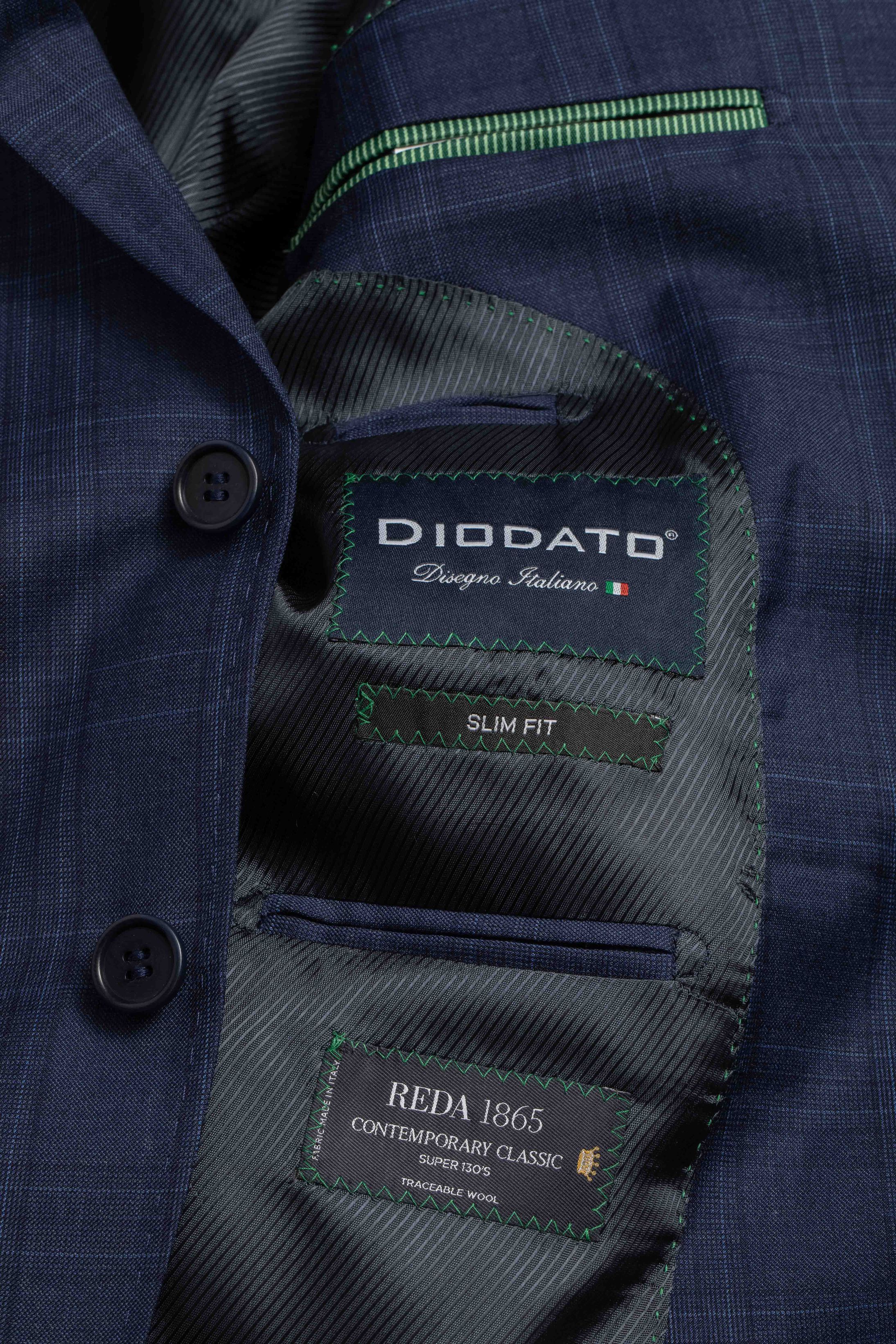 Blazer Reda Super 130 Slim Window Pane Marinho