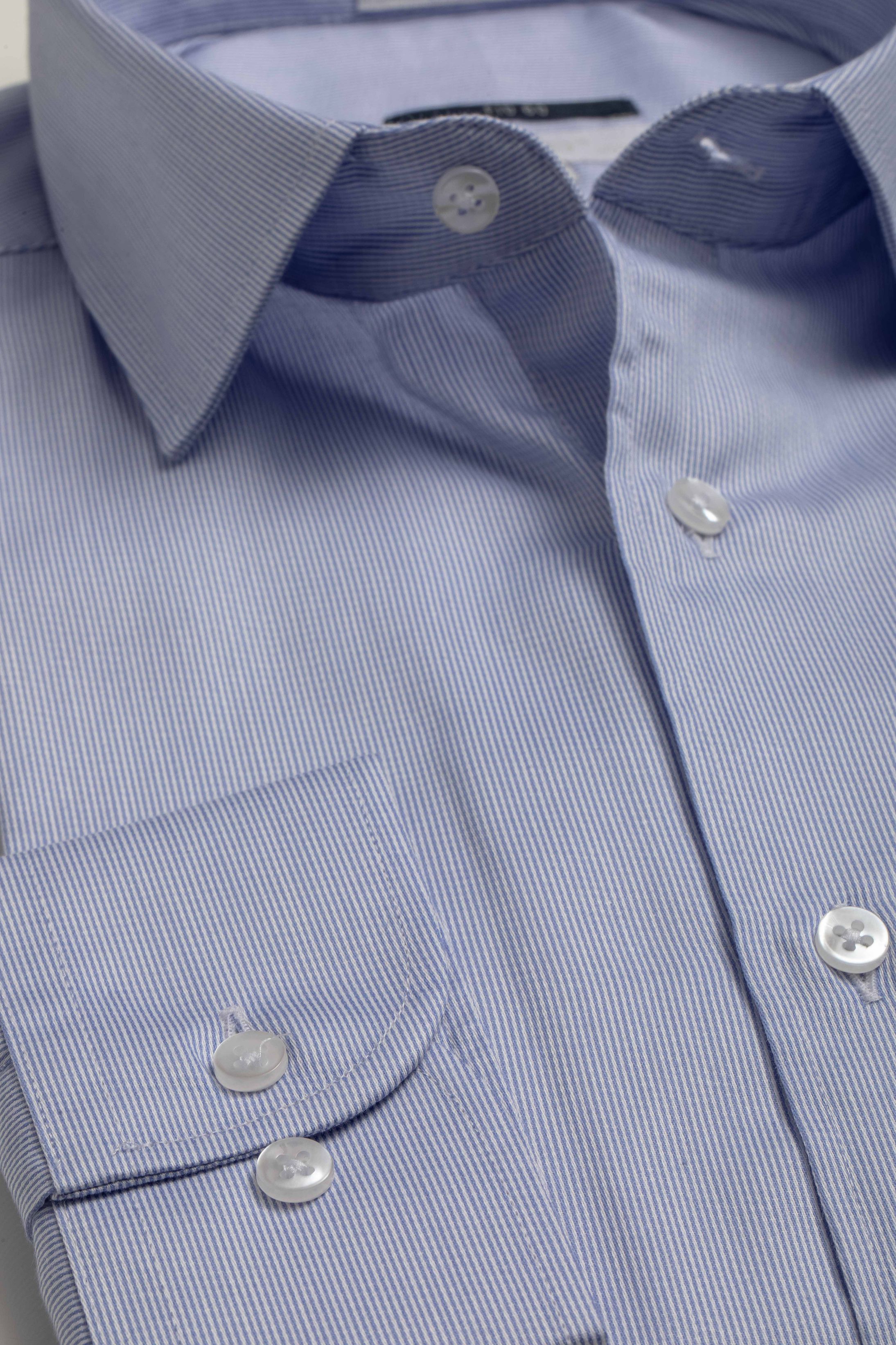 Camisa Manga Longa Slim fit Listrada azul - Diodato Alfaiataria