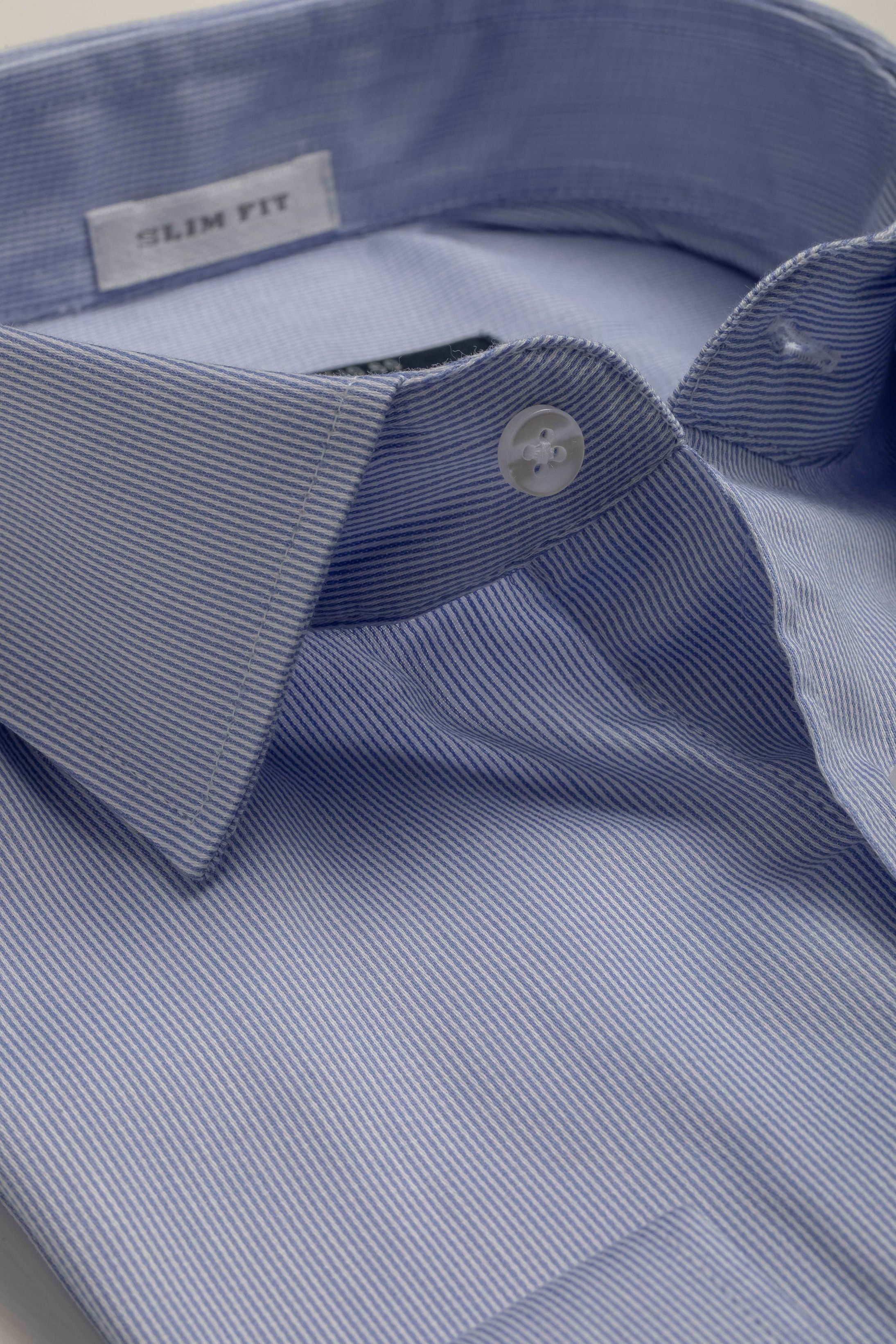 Camisa Manga Longa Slim fit Listrada azul