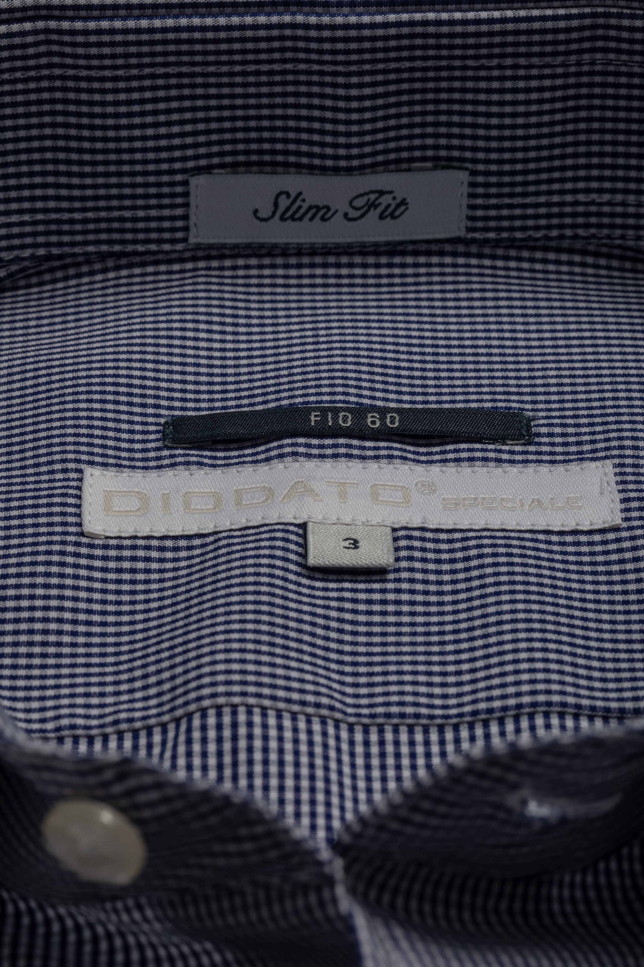 Camisa Manga Longa Slim fit Quadriculada Marinho