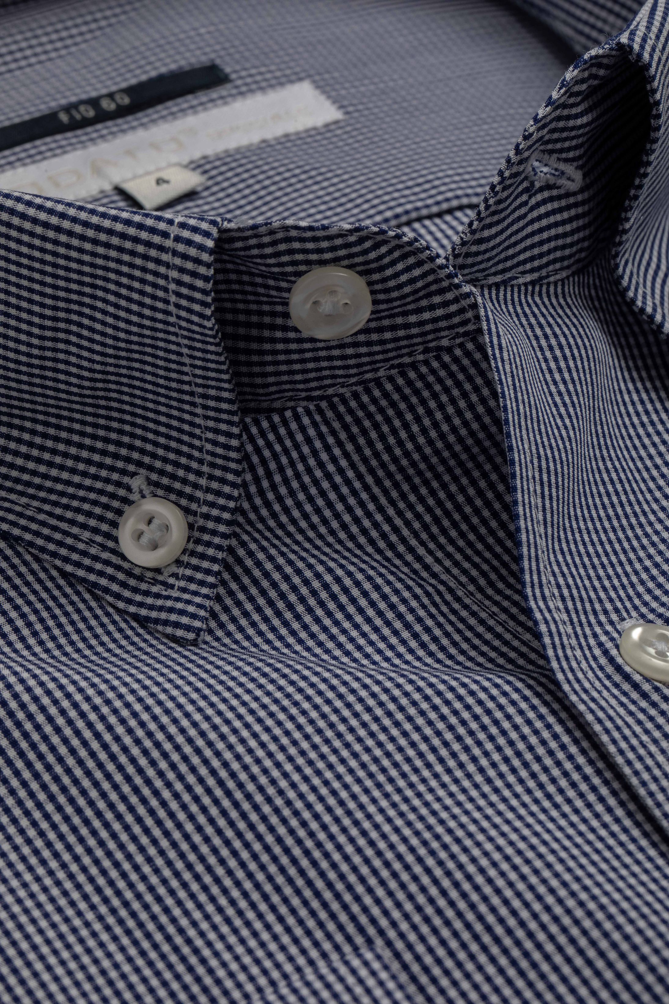 Camisa Manga Longa Regular Quadriculada Marinho - Diodato Alfaiataria