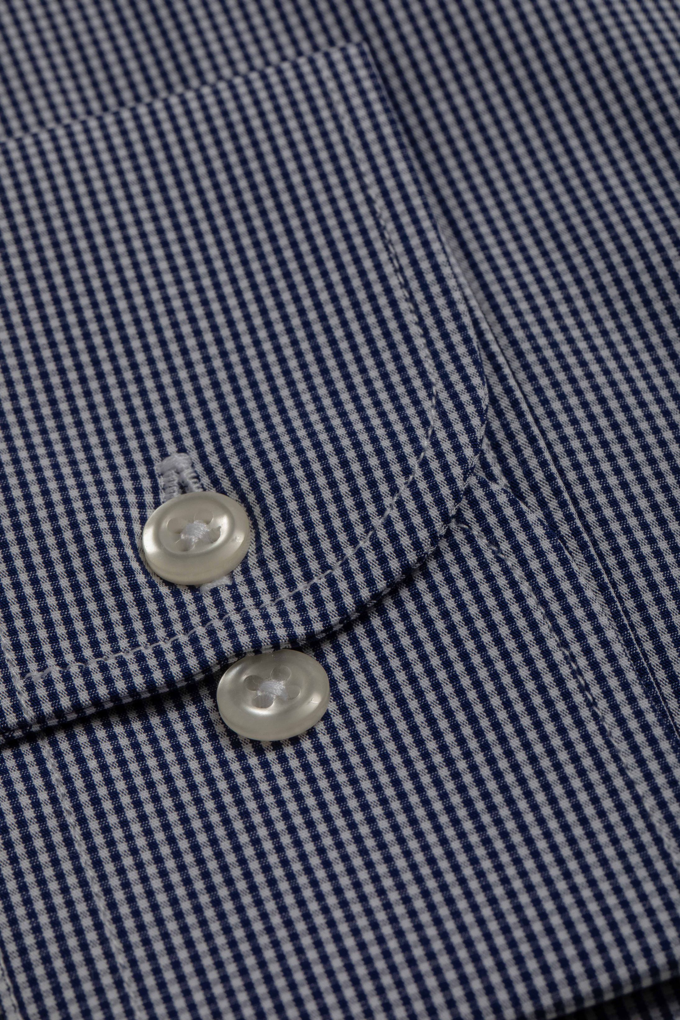 Camisa Manga Longa Regular Quadriculada Marinho