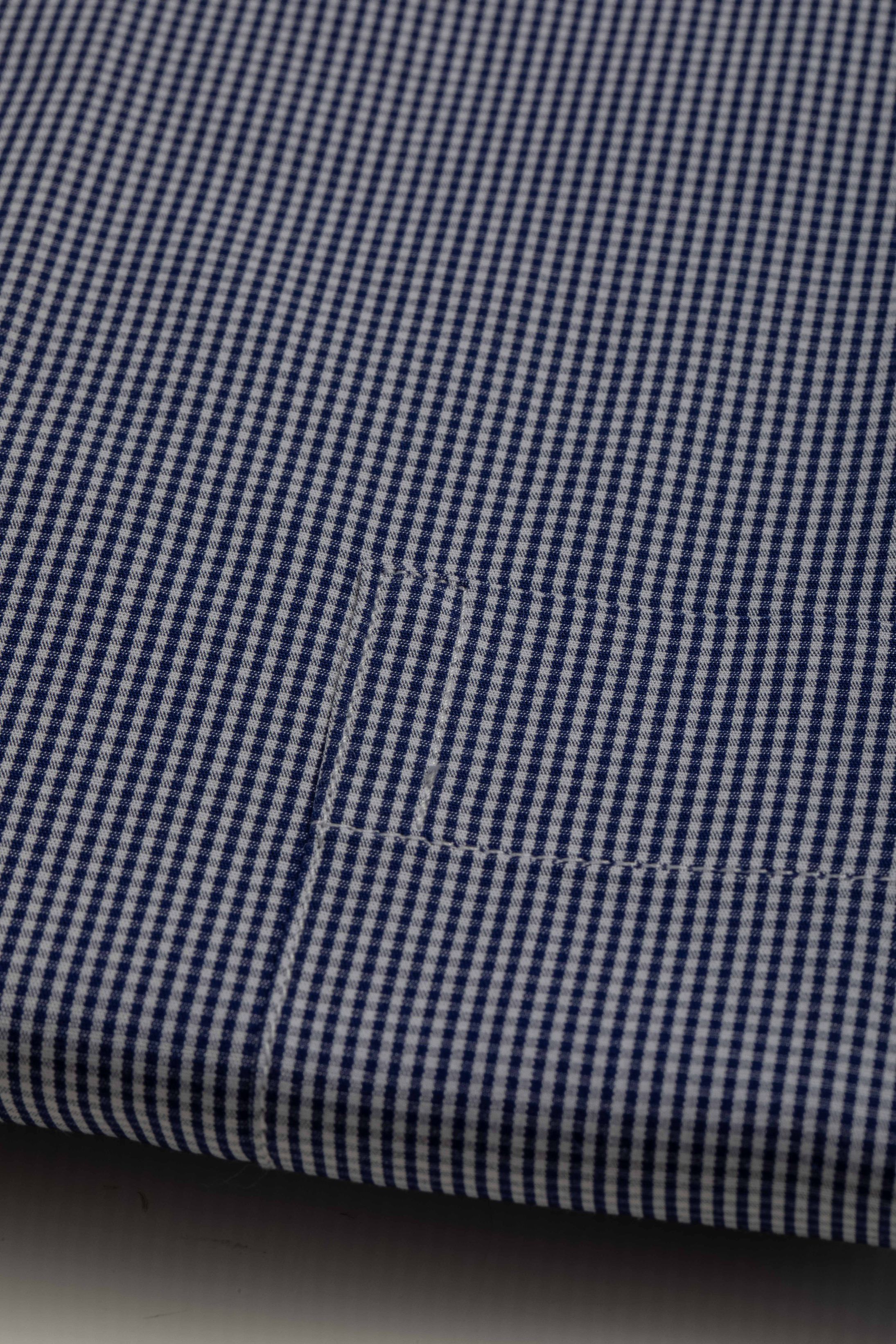 Camisa Manga Longa Regular Quadriculada Marinho