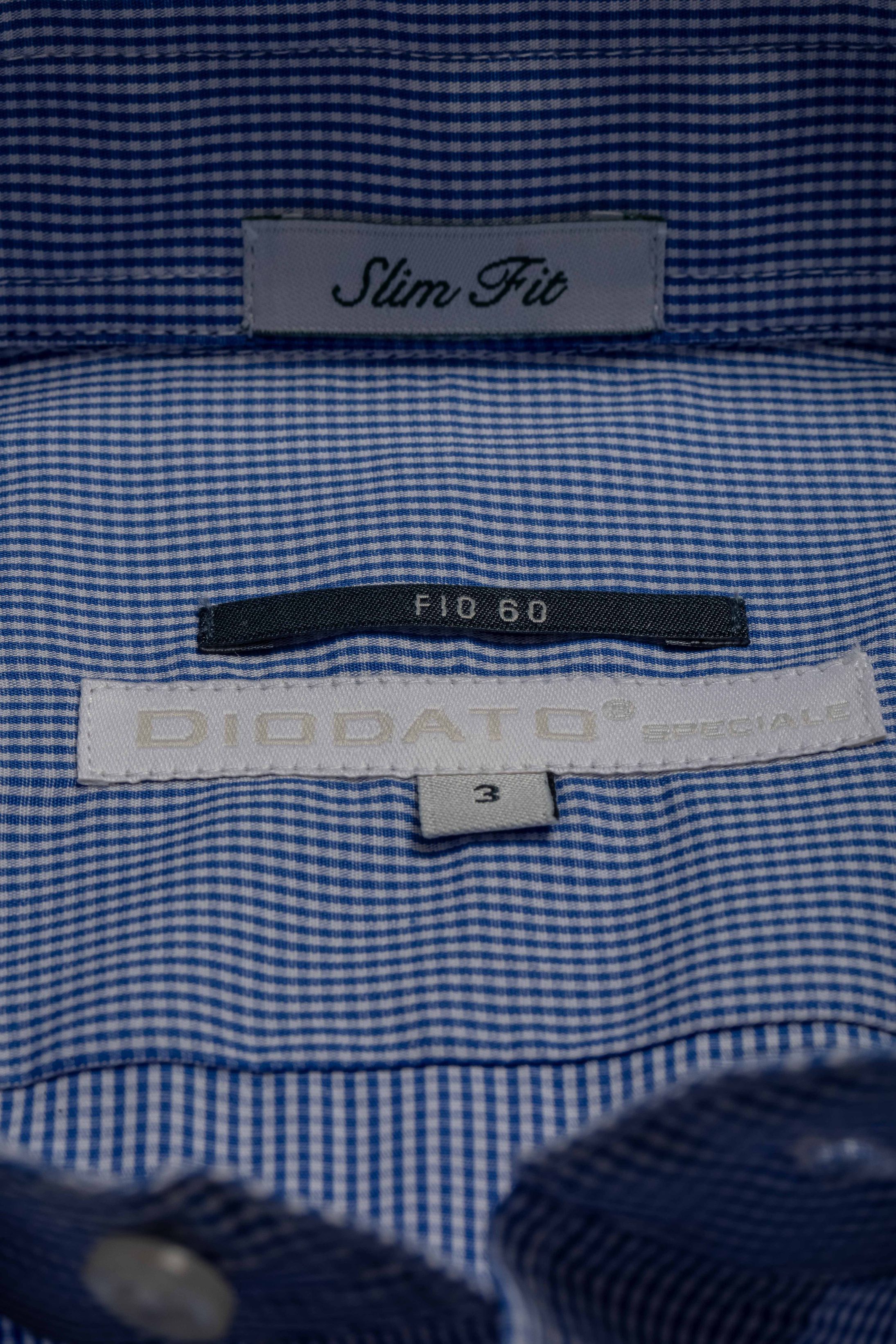 Camisa Manga Longa Slim fit Quadriculada Azul