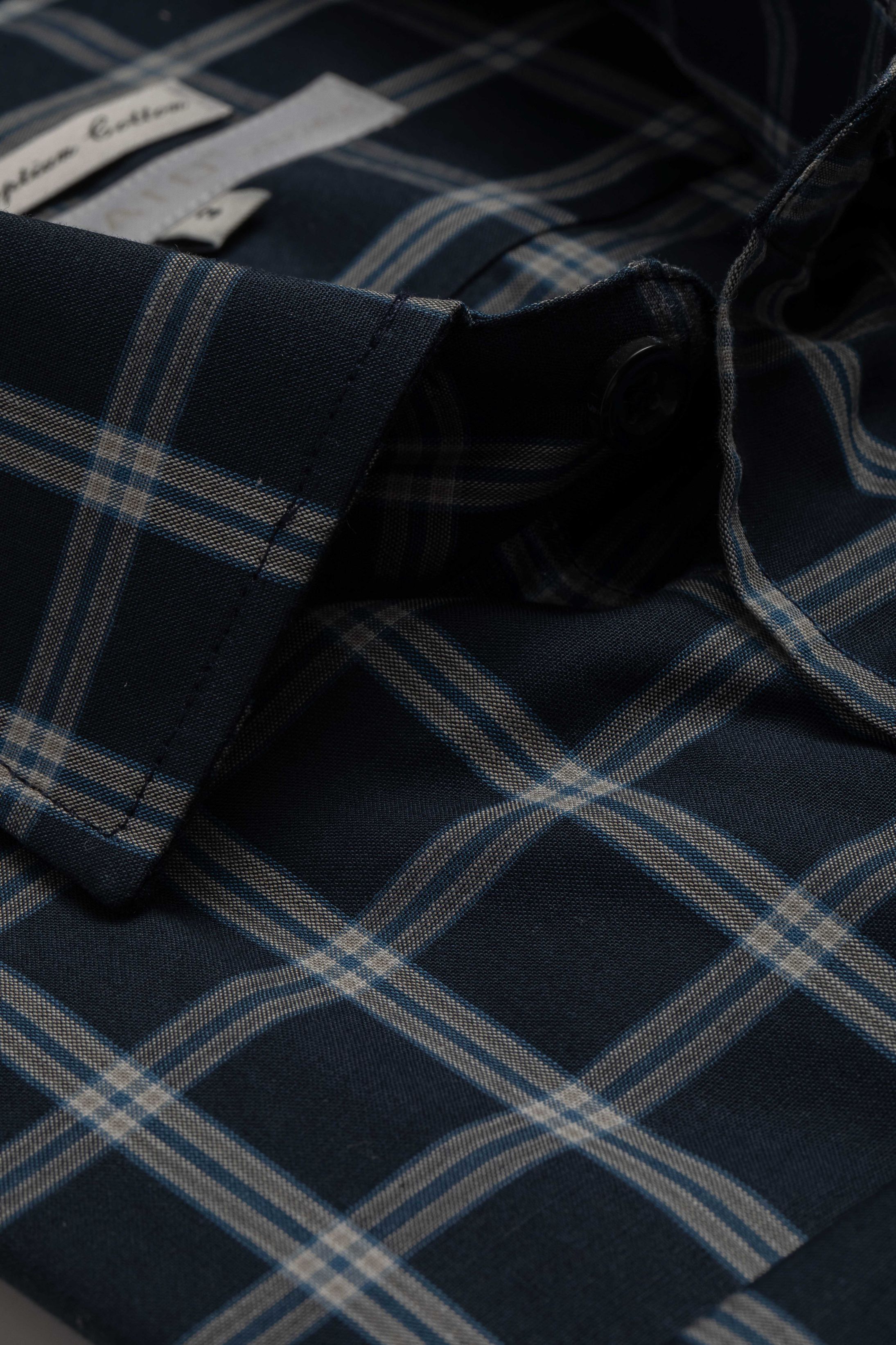 Camisa Manga Longa Slim fit Xadrez Marinho - Diodato Alfaiataria