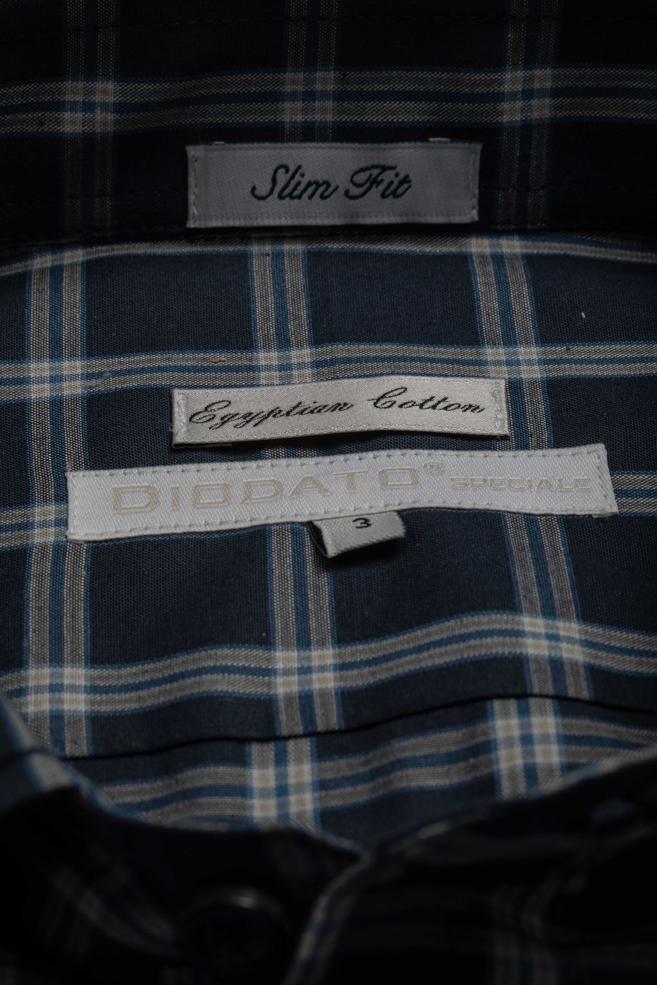 Camisa Manga Longa Slim fit Xadrez Marinho