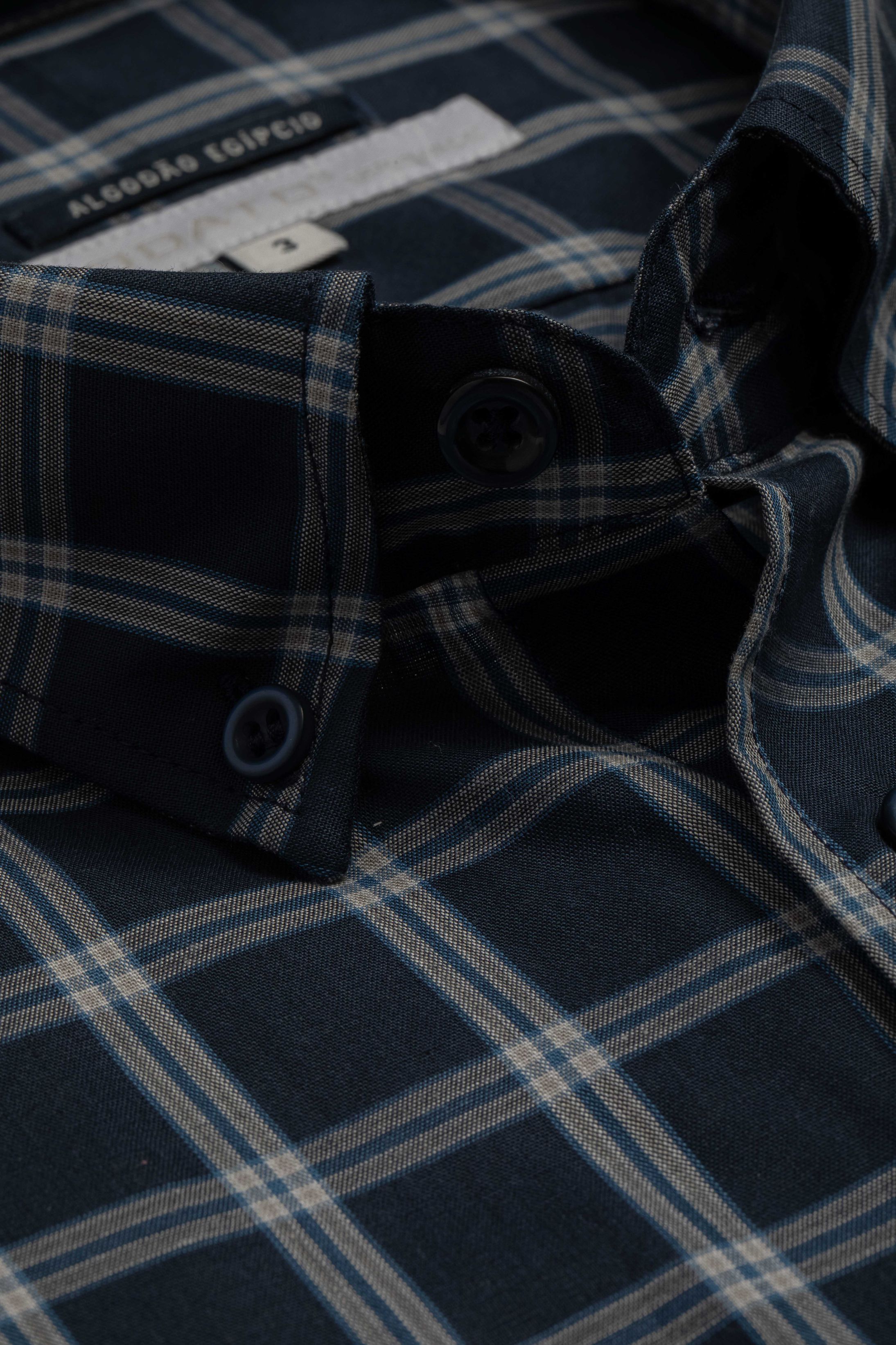 Camisa Manga Longa Regular Xadrez Marinho - Diodato Alfaiataria