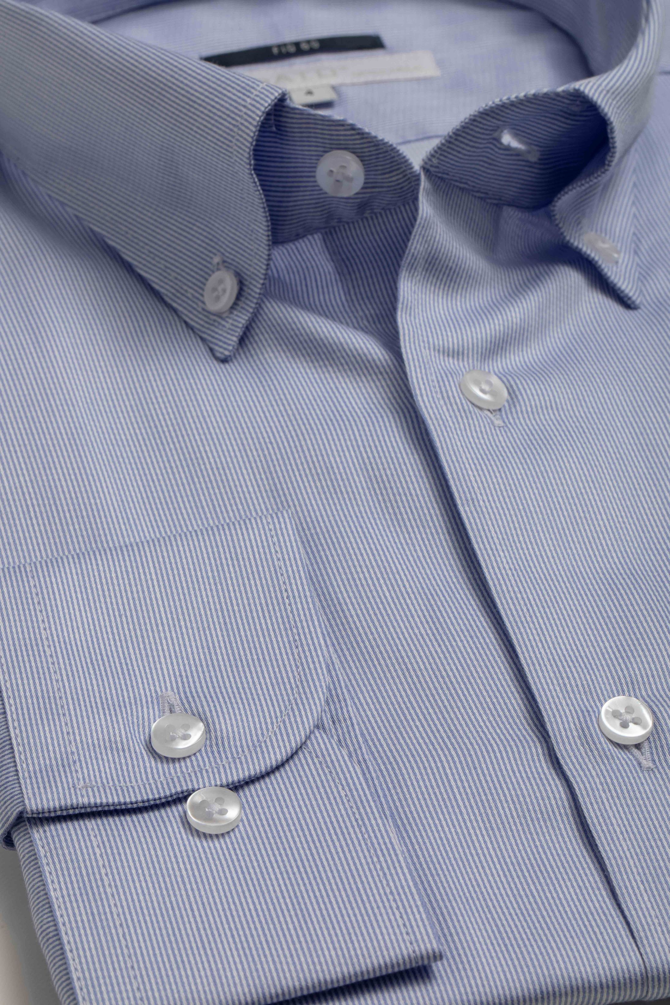 Camisa Manga Longa Regular Listrada azul - Diodato Alfaiataria
