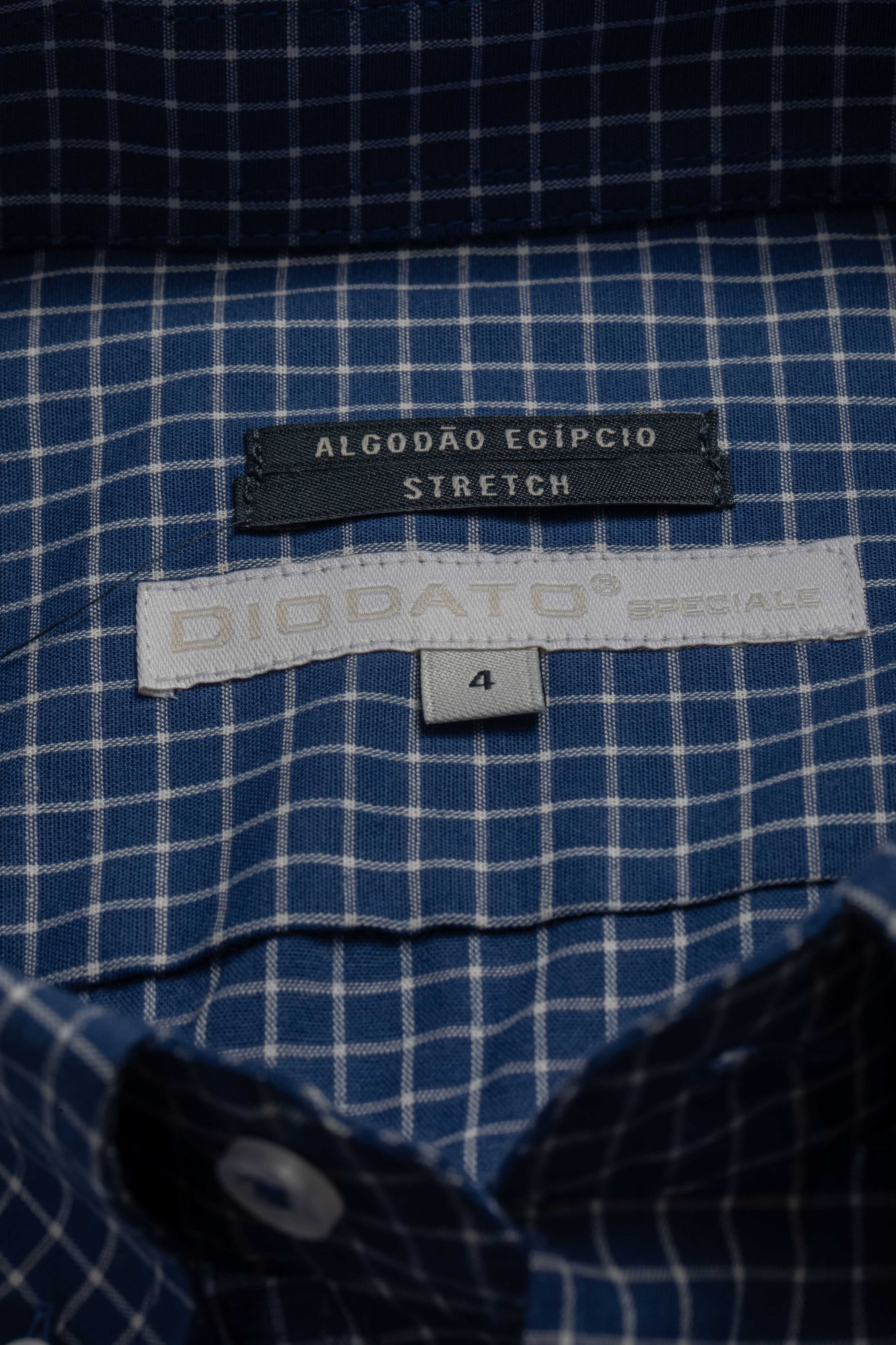 Camisa Manga Longa Regular Quadriculada Azul