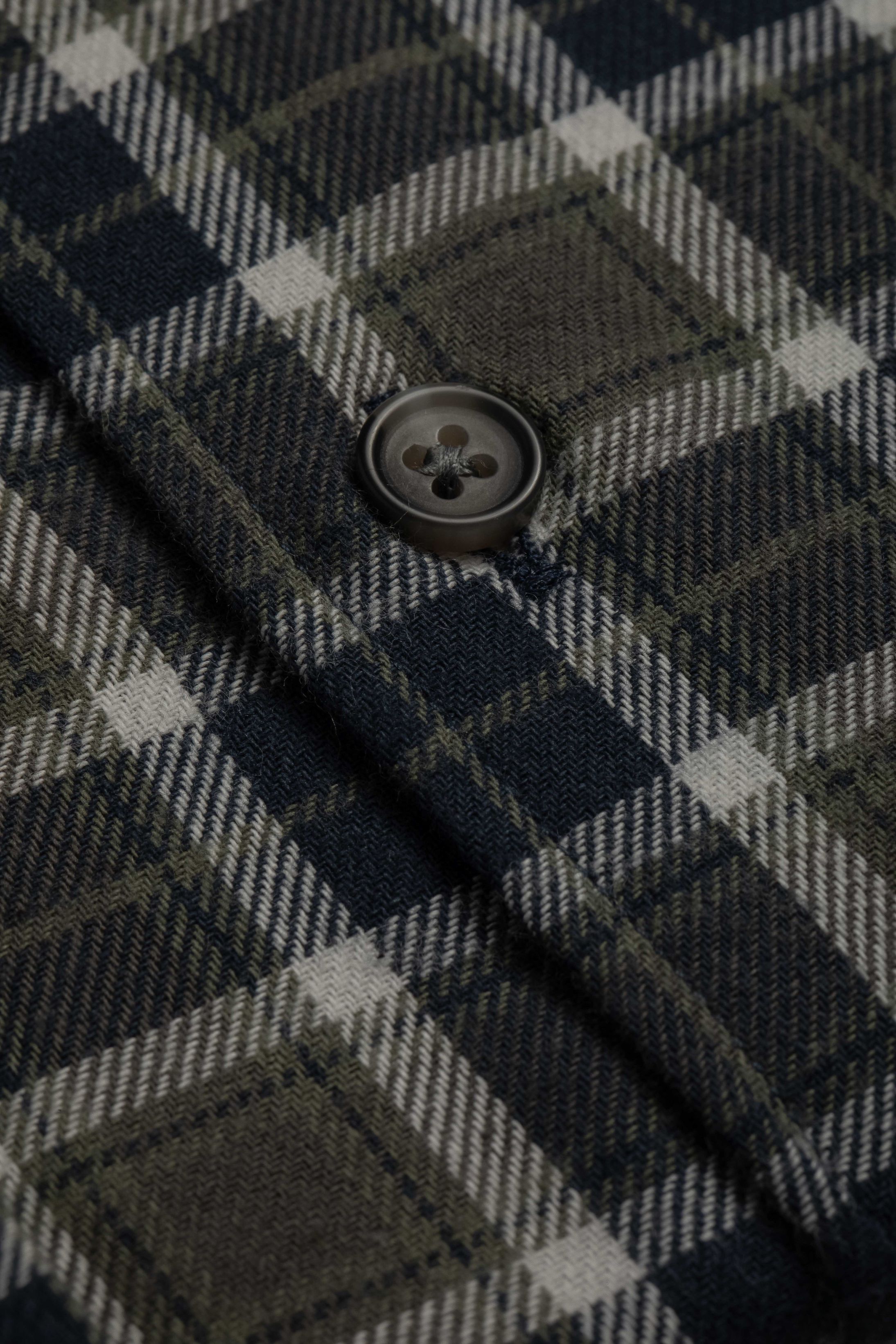 Camisa Manga Longa Slim fit Xadrez Verde Marinho