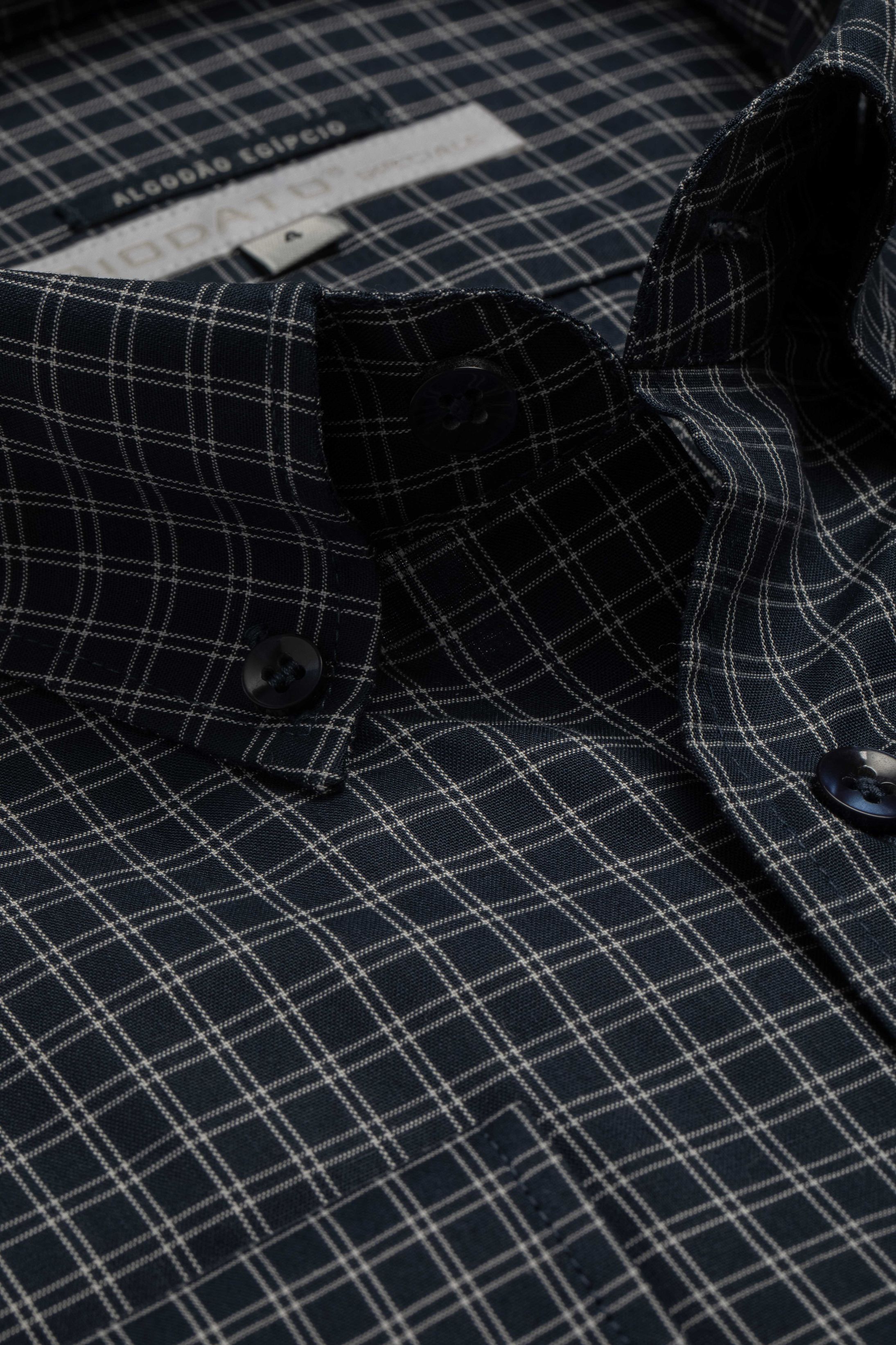 Camisa Manga Longa Regular Quadriculado Marinho - Diodato Alfaiataria
