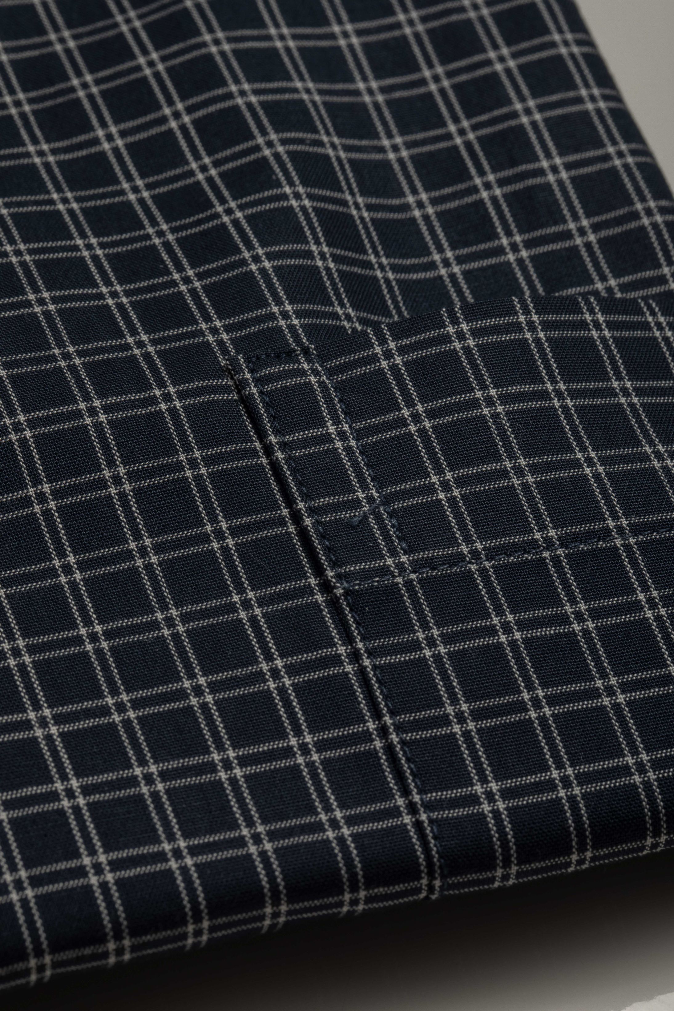 Camisa Manga Longa Regular Quadriculado Marinho