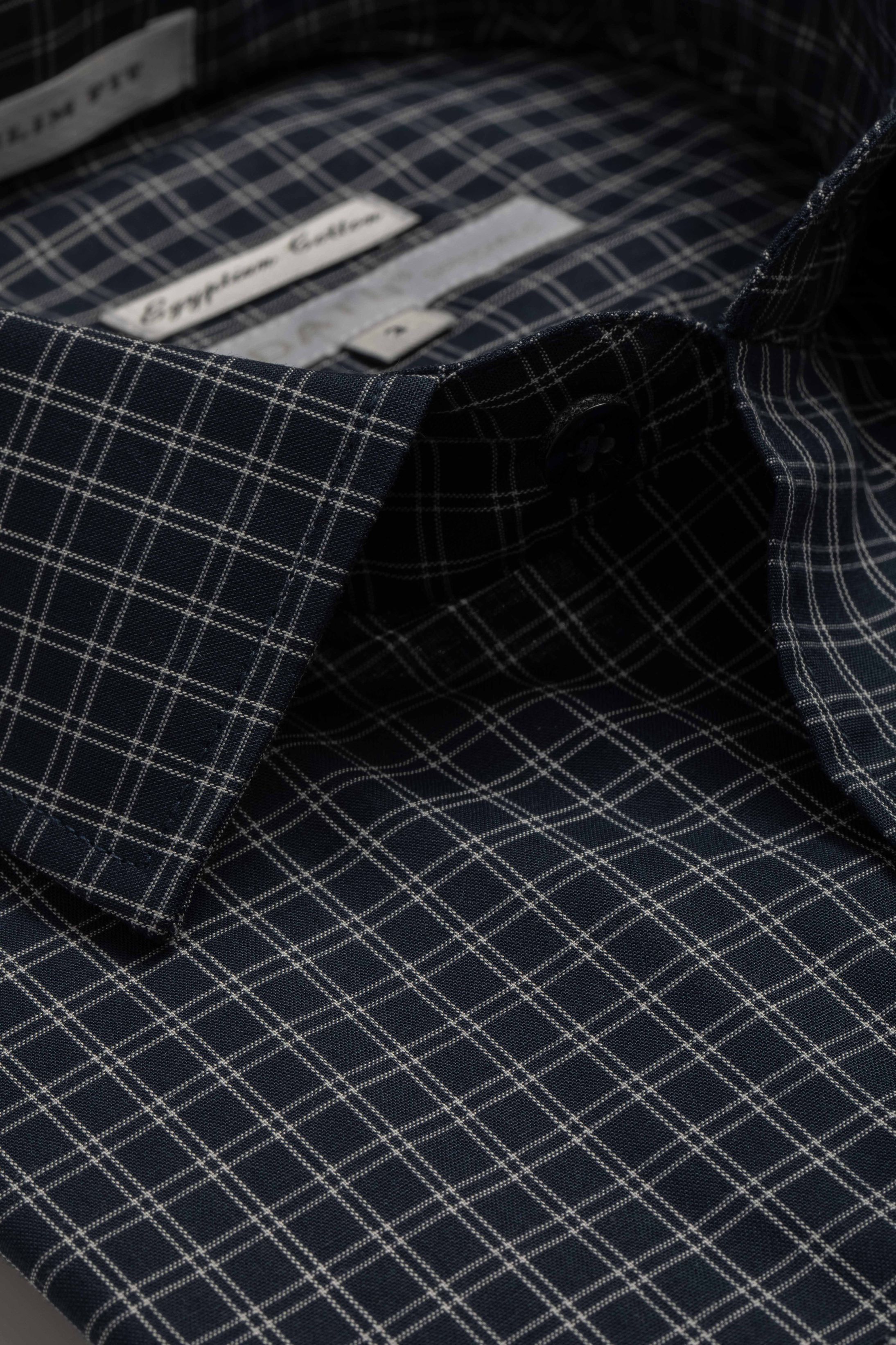 Camisa Manga Longa Slim fit Quadriculado Marinho - Diodato Alfaiataria