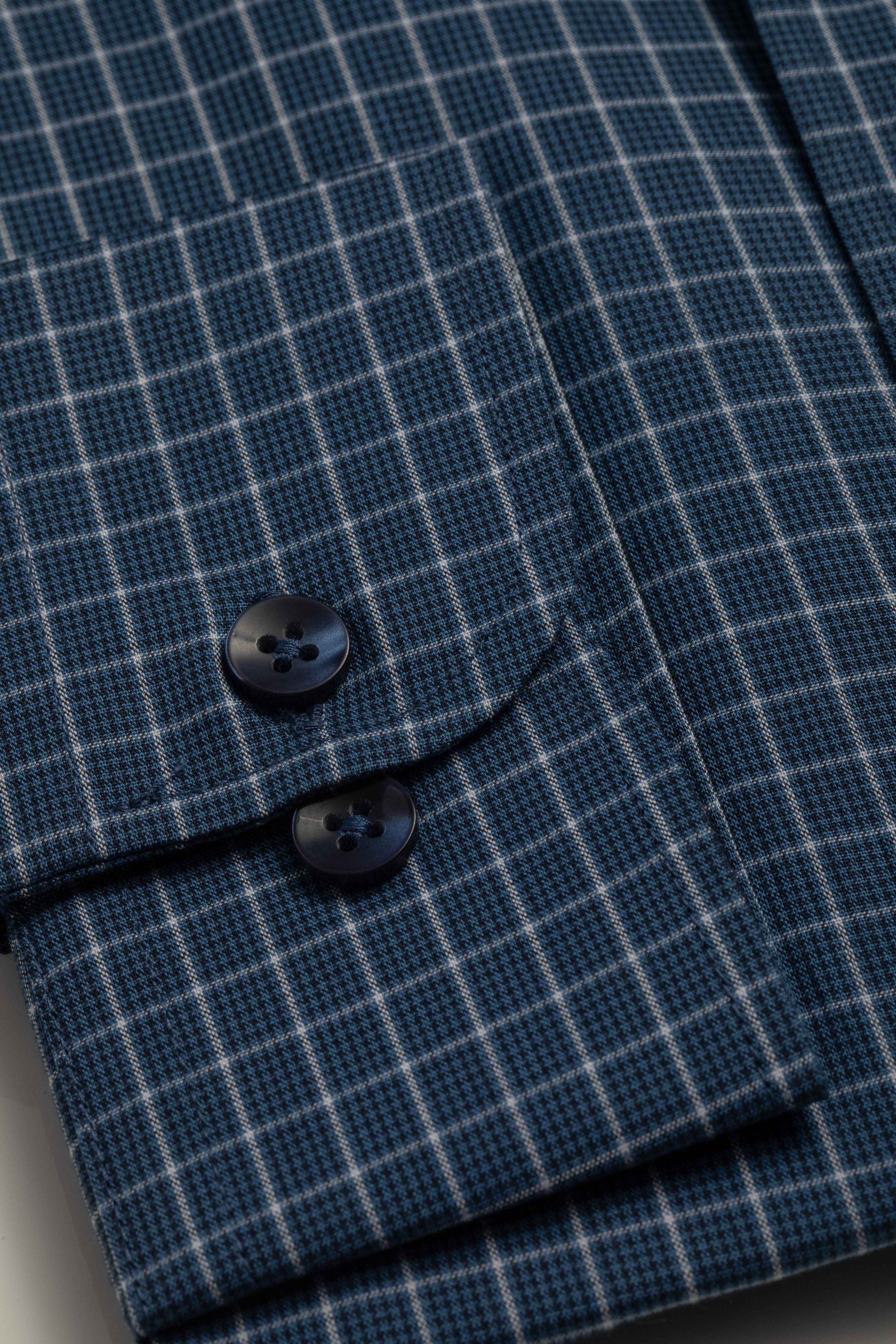 Camisa Manga Longa Regular Quadriculado Marinho
