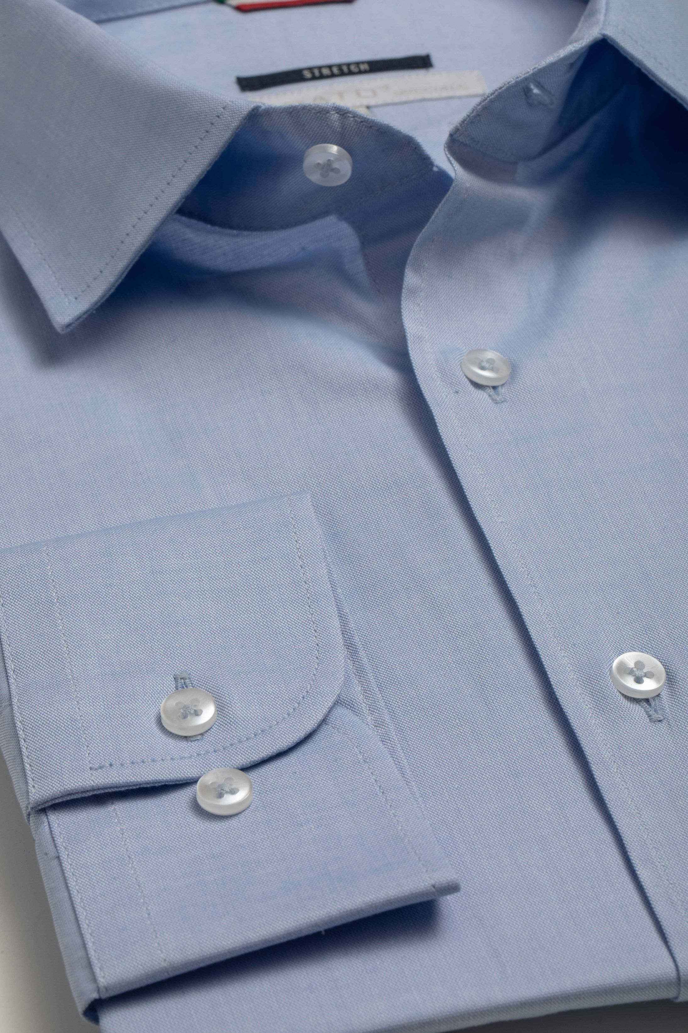 Camisa Manga Longa Slim fit Azul Claro
