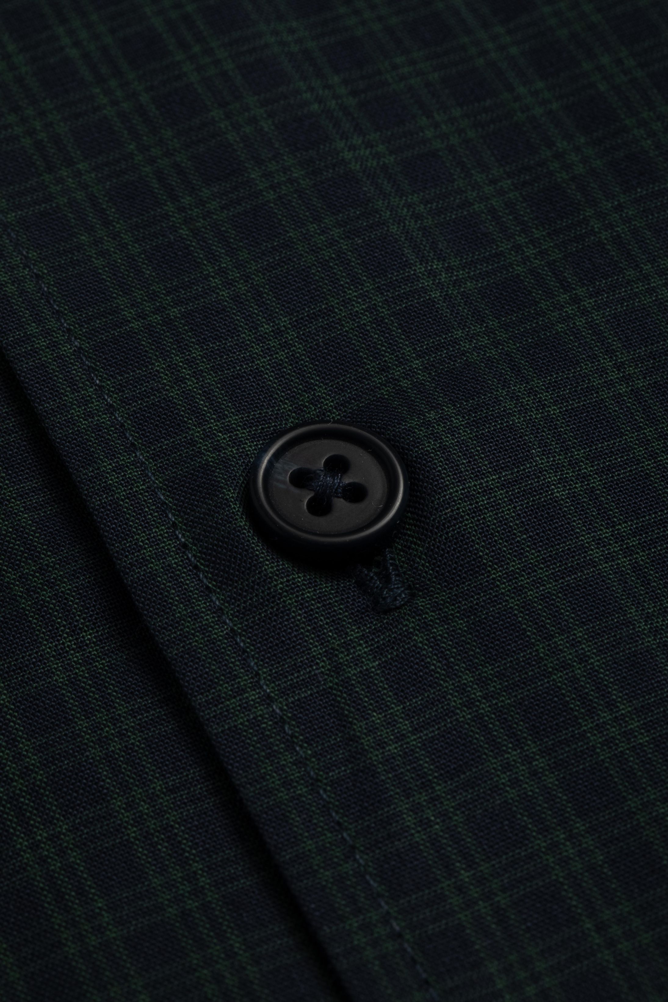 Camisa Manga Longa Slim fit Marinho Quadriculdo Verde