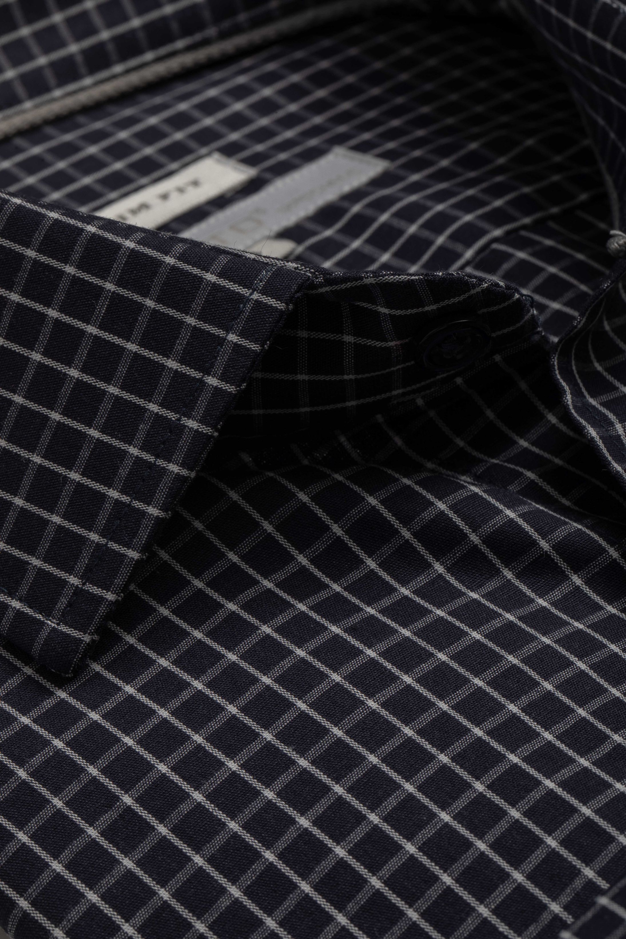 Camisa Manga Longa Slim fit Marinho quadriculado - Diodato Alfaiataria