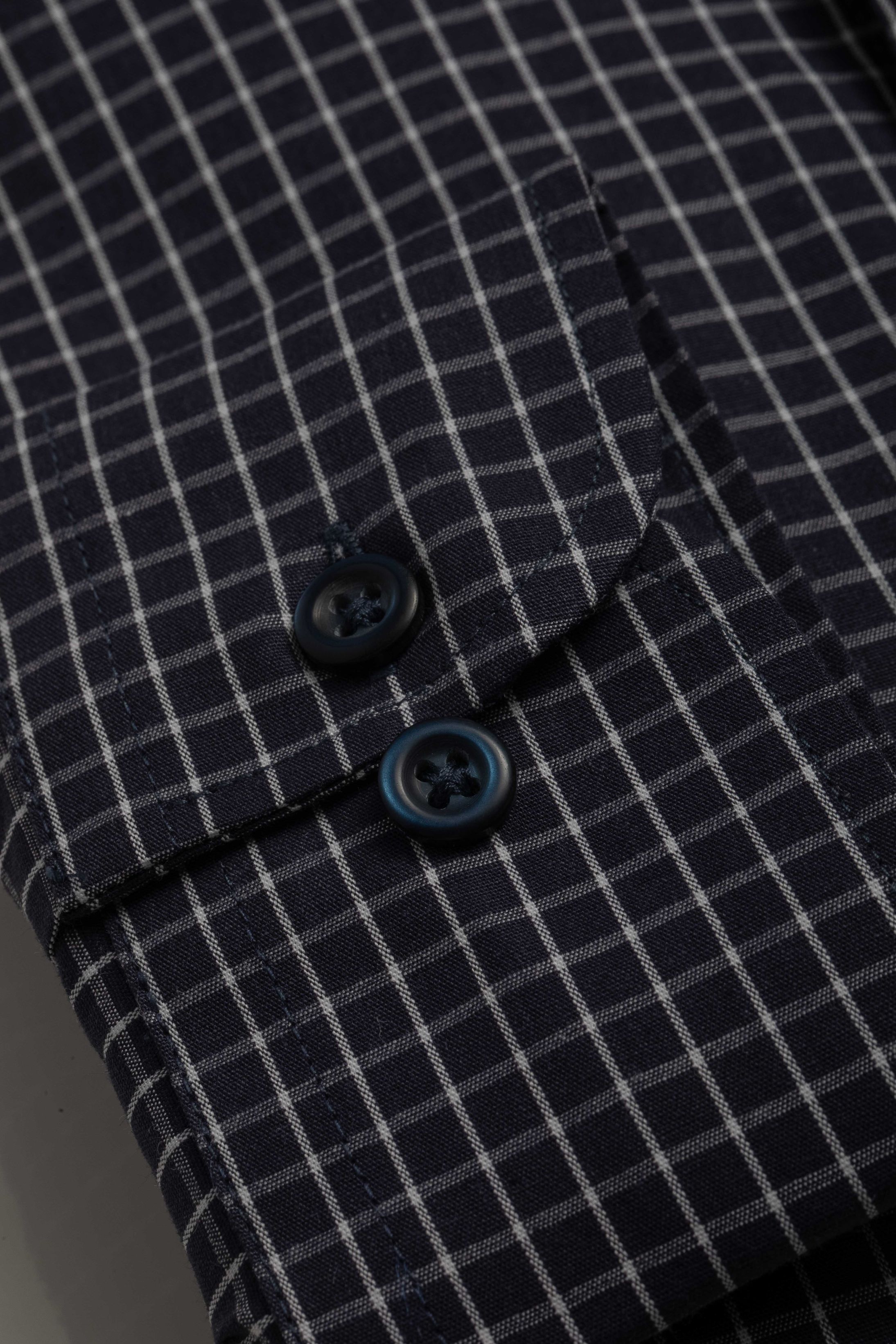 Camisa Manga Longa Slim fit Marinho quadriculado