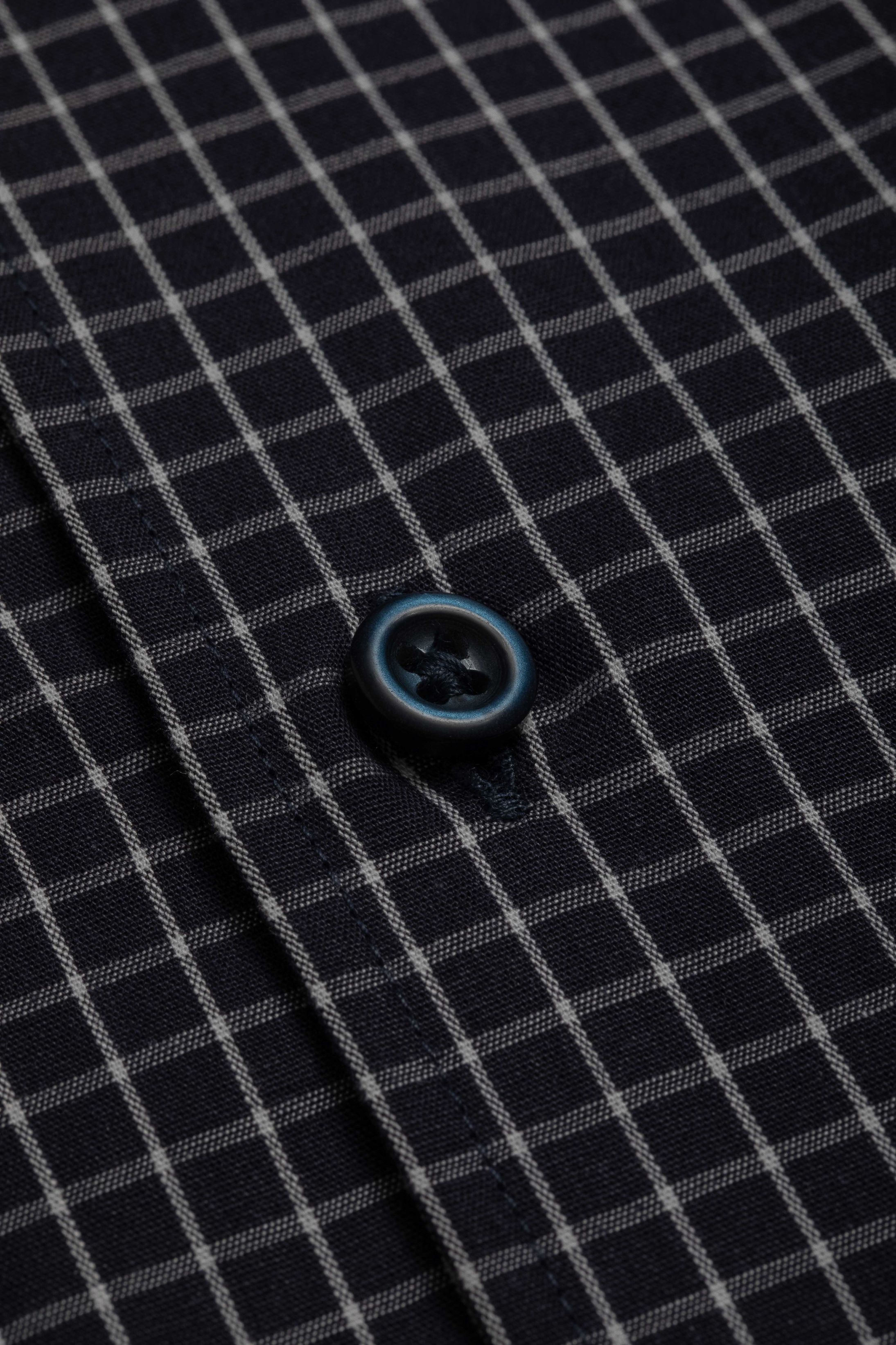 Camisa Manga Longa Slim fit Marinho quadriculado