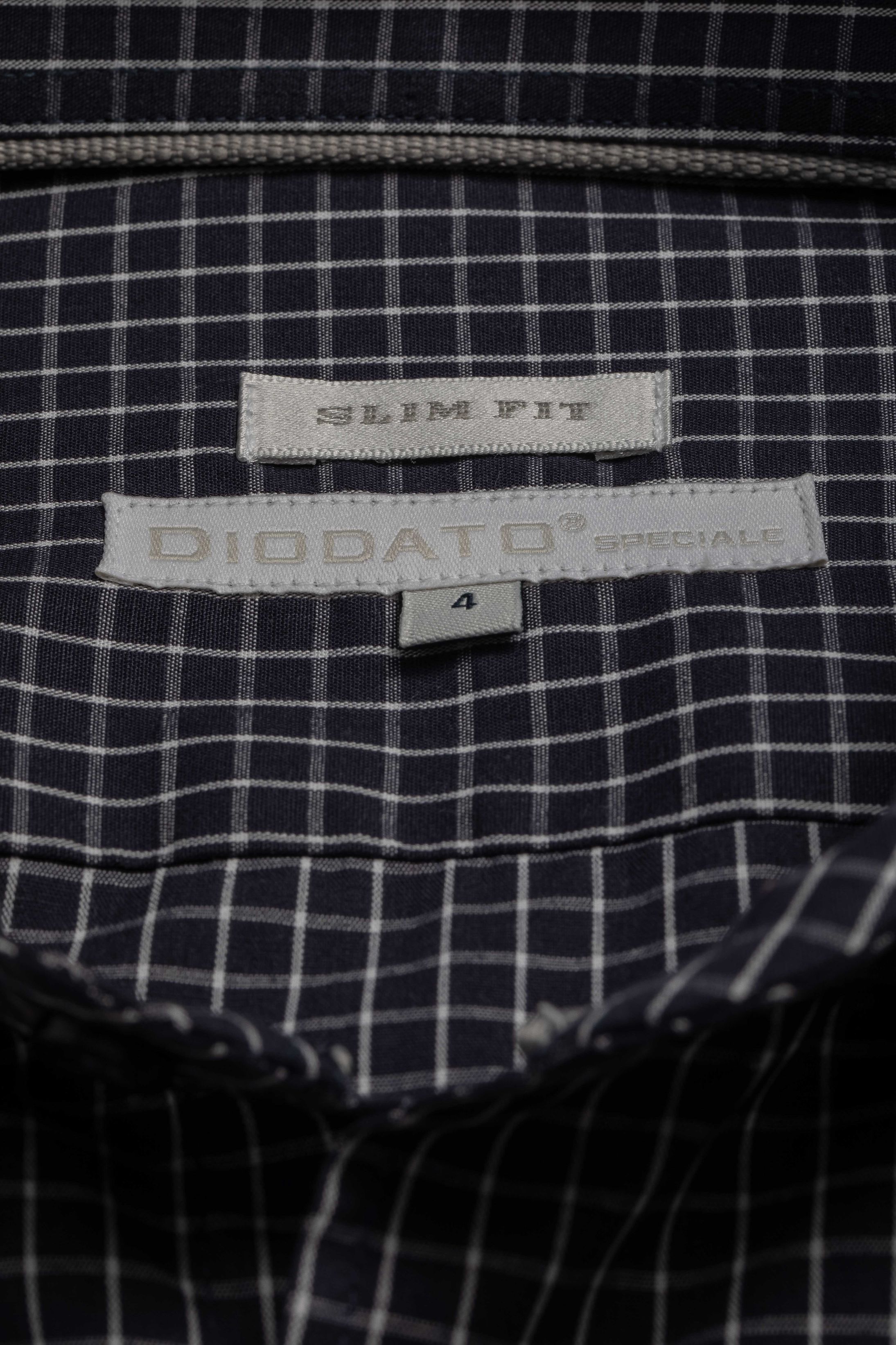 Camisa Manga Longa Slim fit Marinho quadriculado