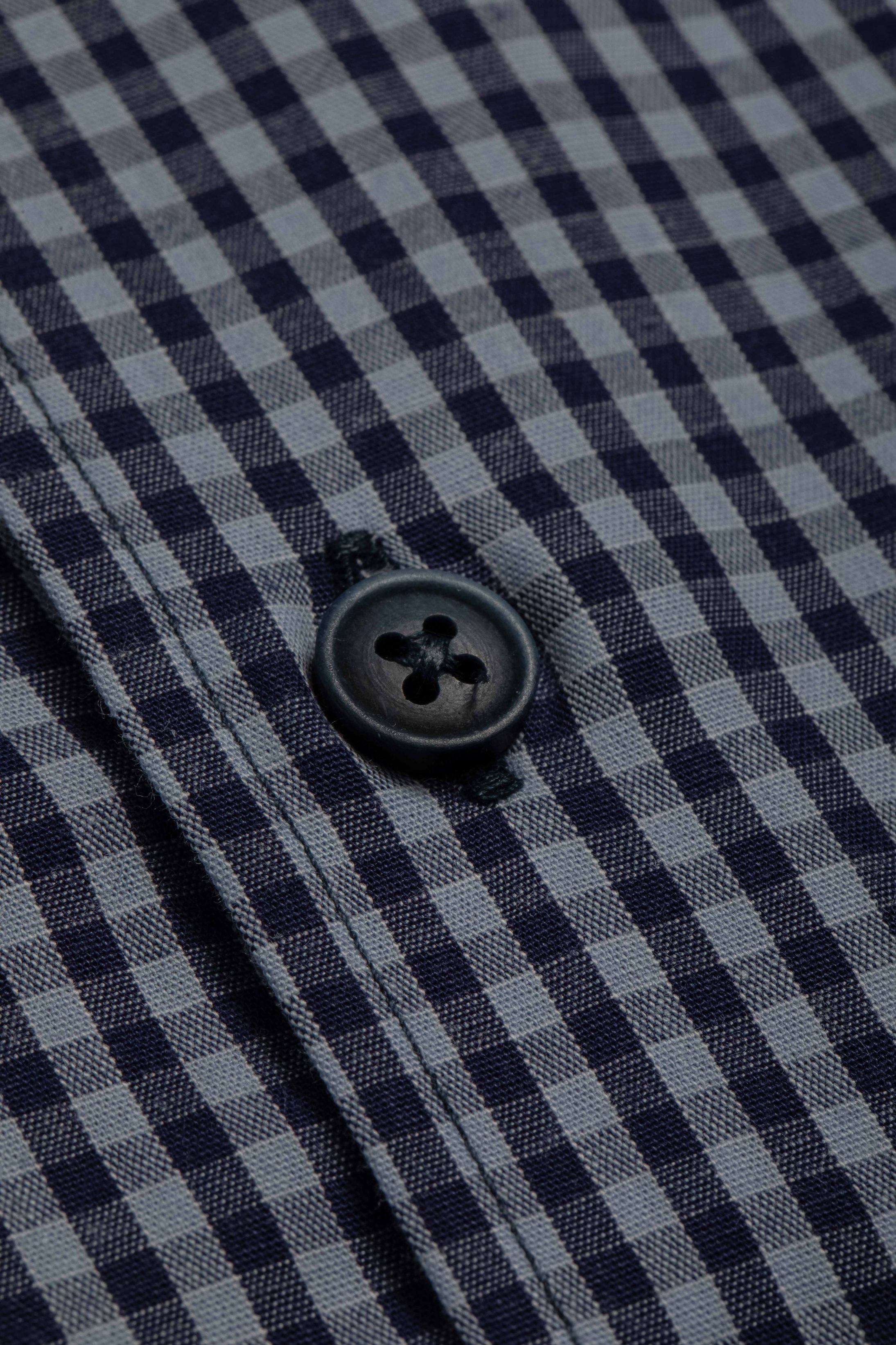 Camisa Manga Longa Regular Quadriculado Marinho