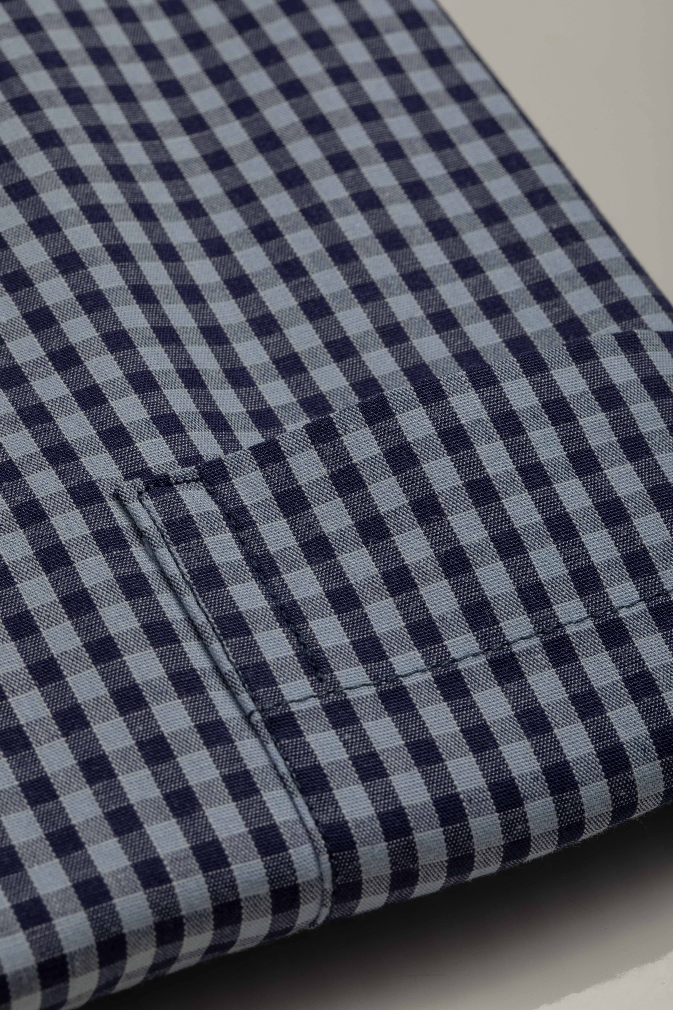 Camisa Manga Longa Regular Quadriculado Marinho