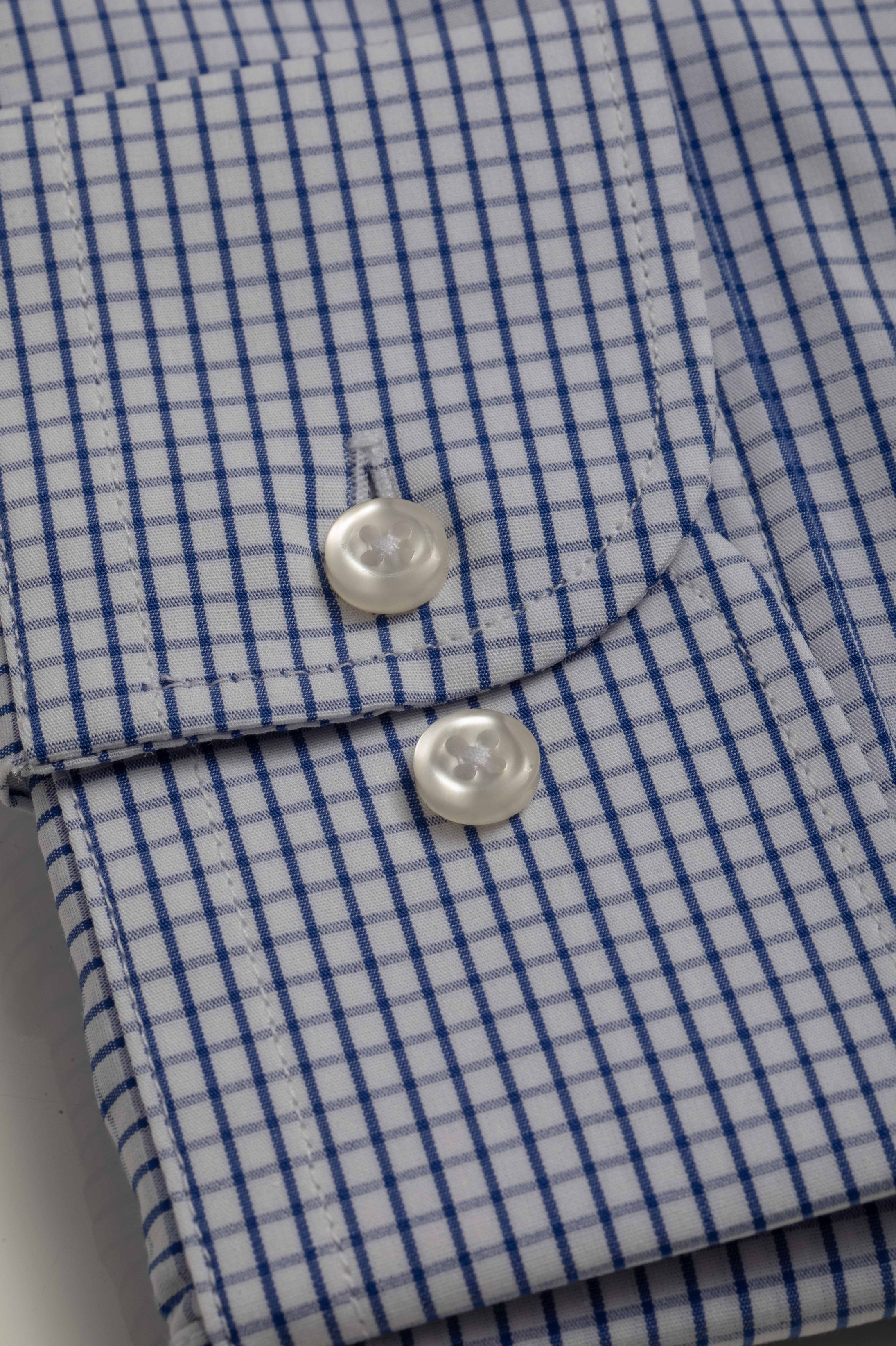 Camisa Manga Longa Regular Quadriculada Marinho