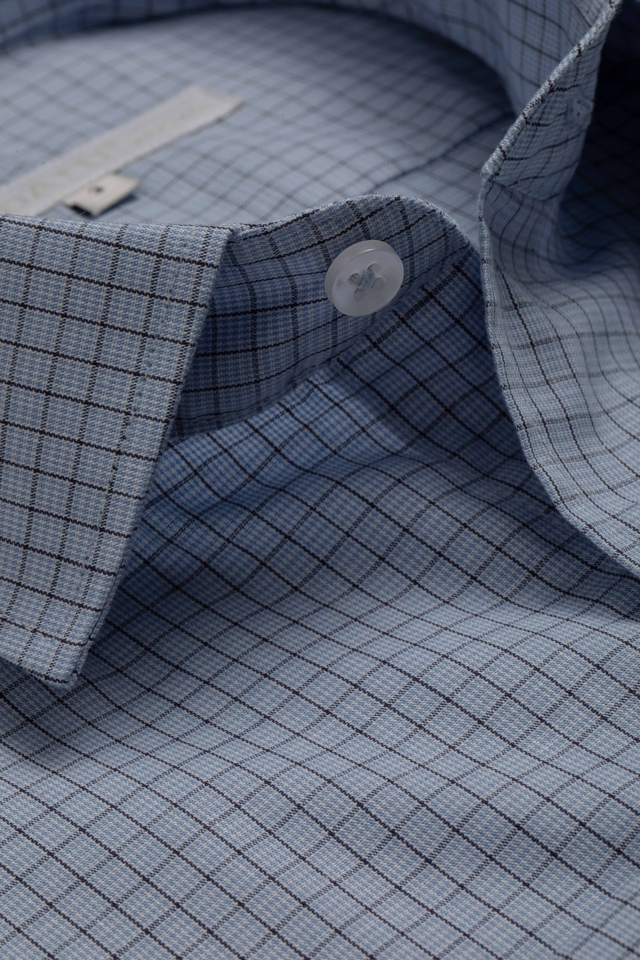 Camisa Manga Longa Slim fit Quadriculada Azul - Diodato Alfaiataria