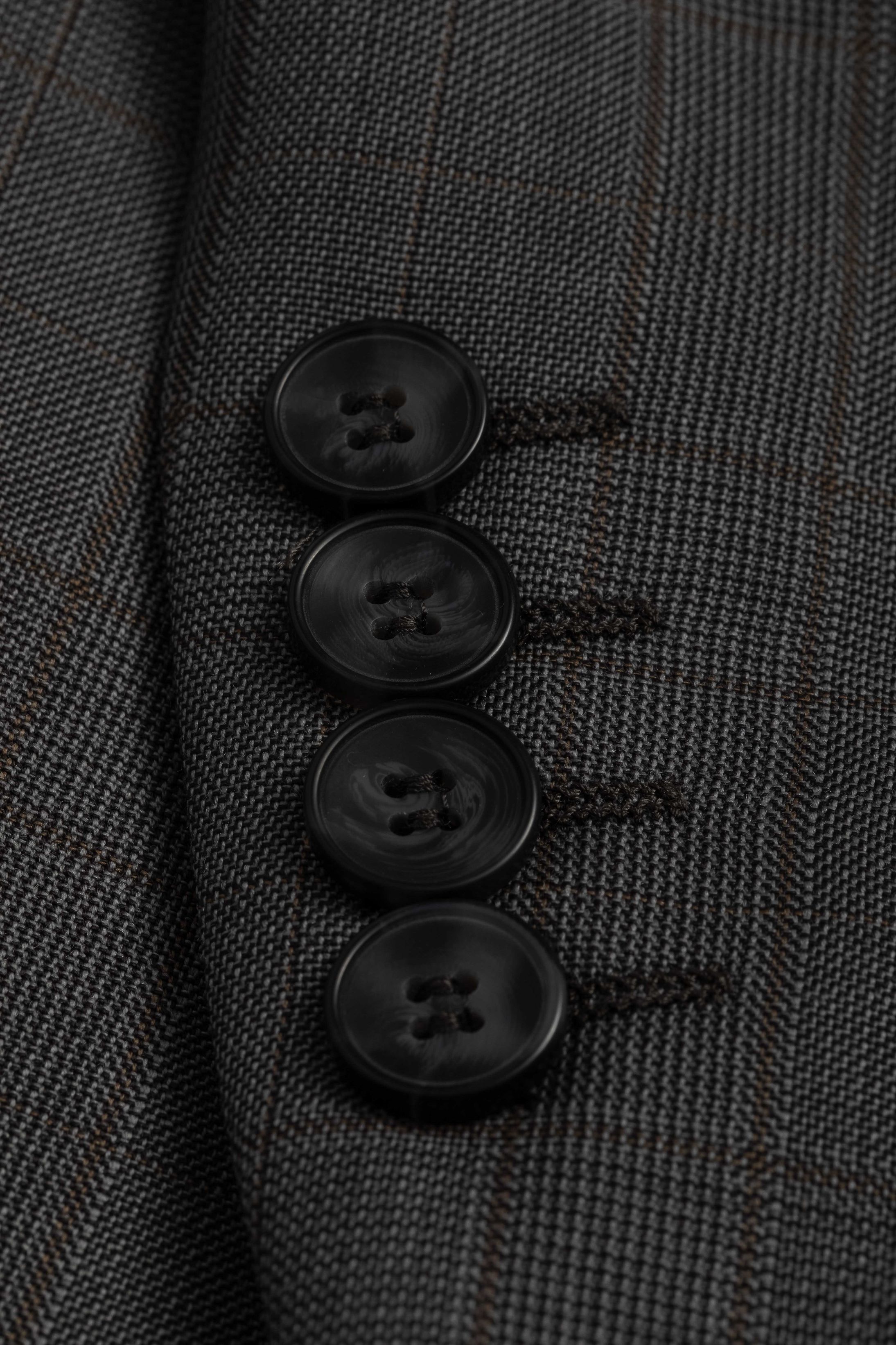 Costume Super 120 Regular Window Pane Cinza médio