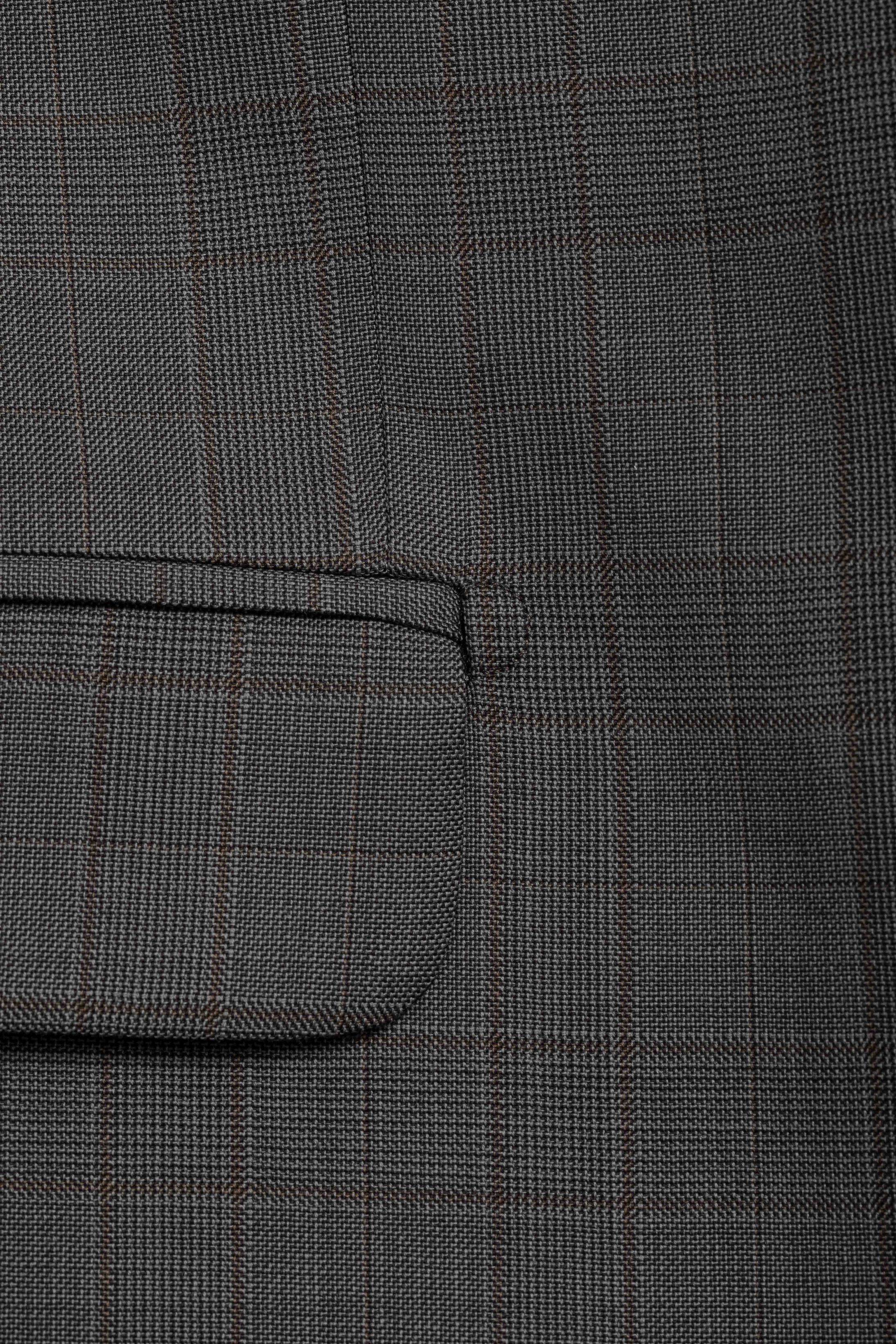 Costume Super 120 Regular Window Pane Cinza médio