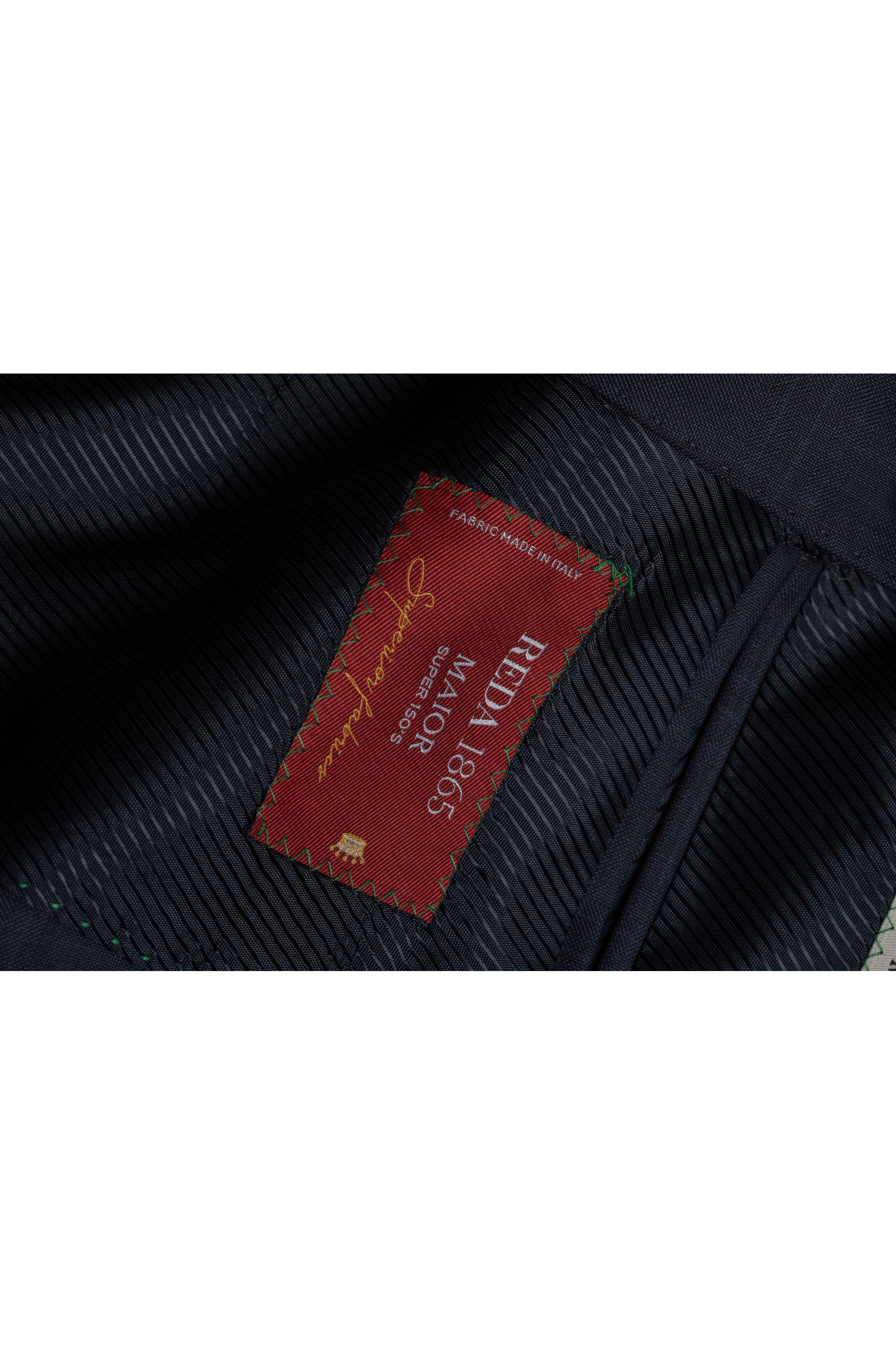 Costume Reda Super 150 Slim Window Pane Marinho 