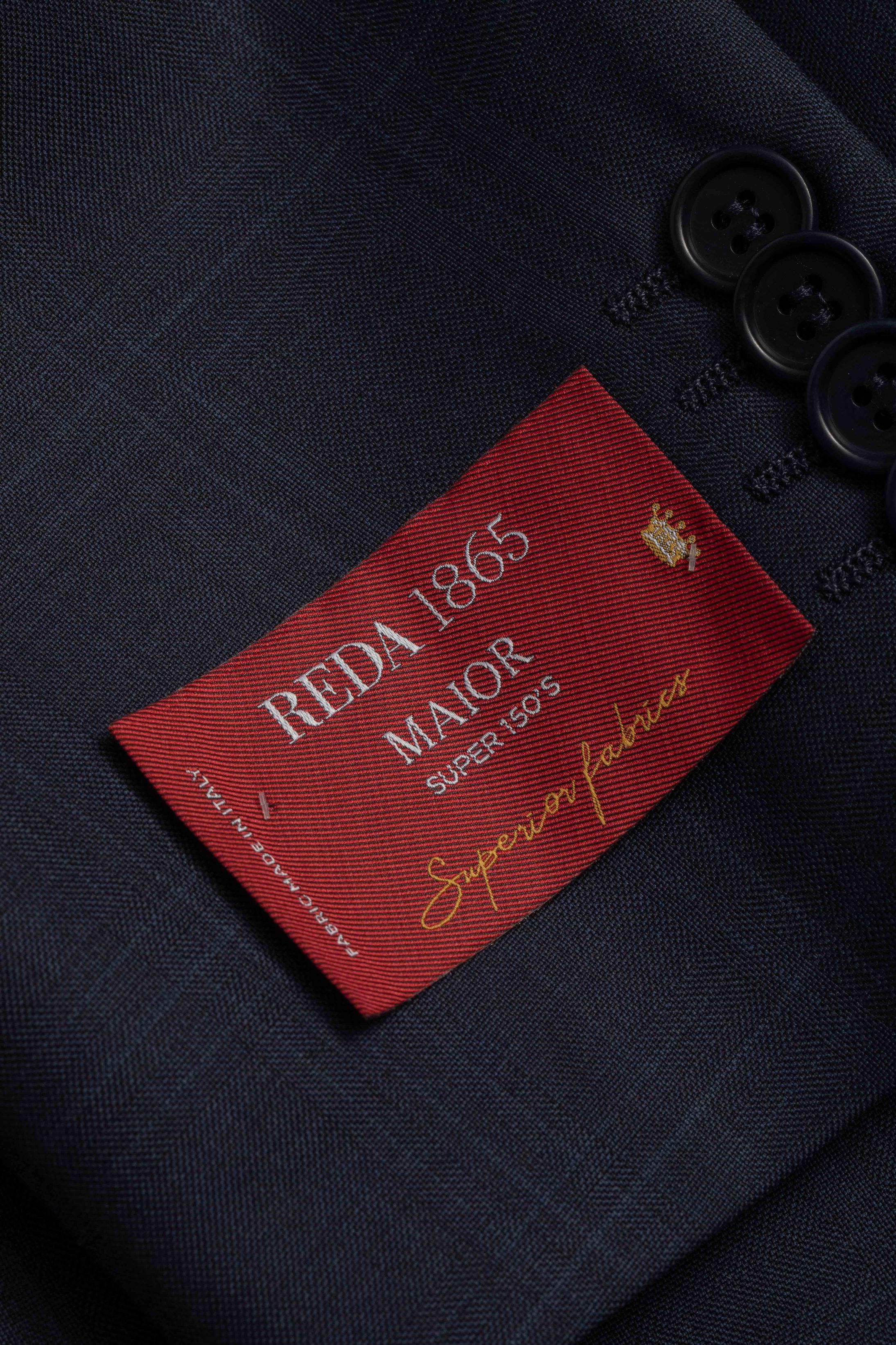 Costume Reda Super 150 Slim Window Pane Marinho 