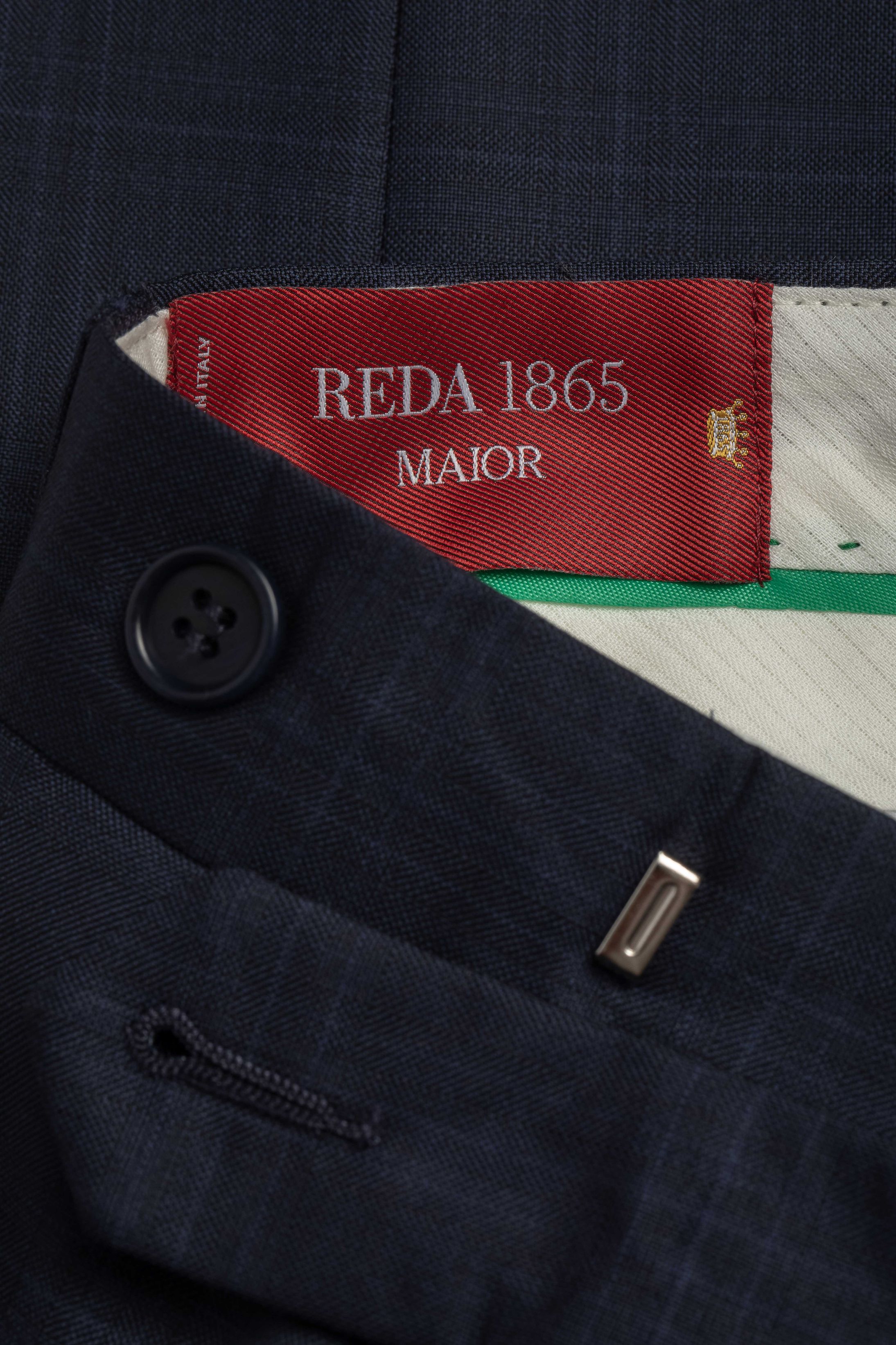 Costume Reda Super 150 Slim Window Pane Marinho 