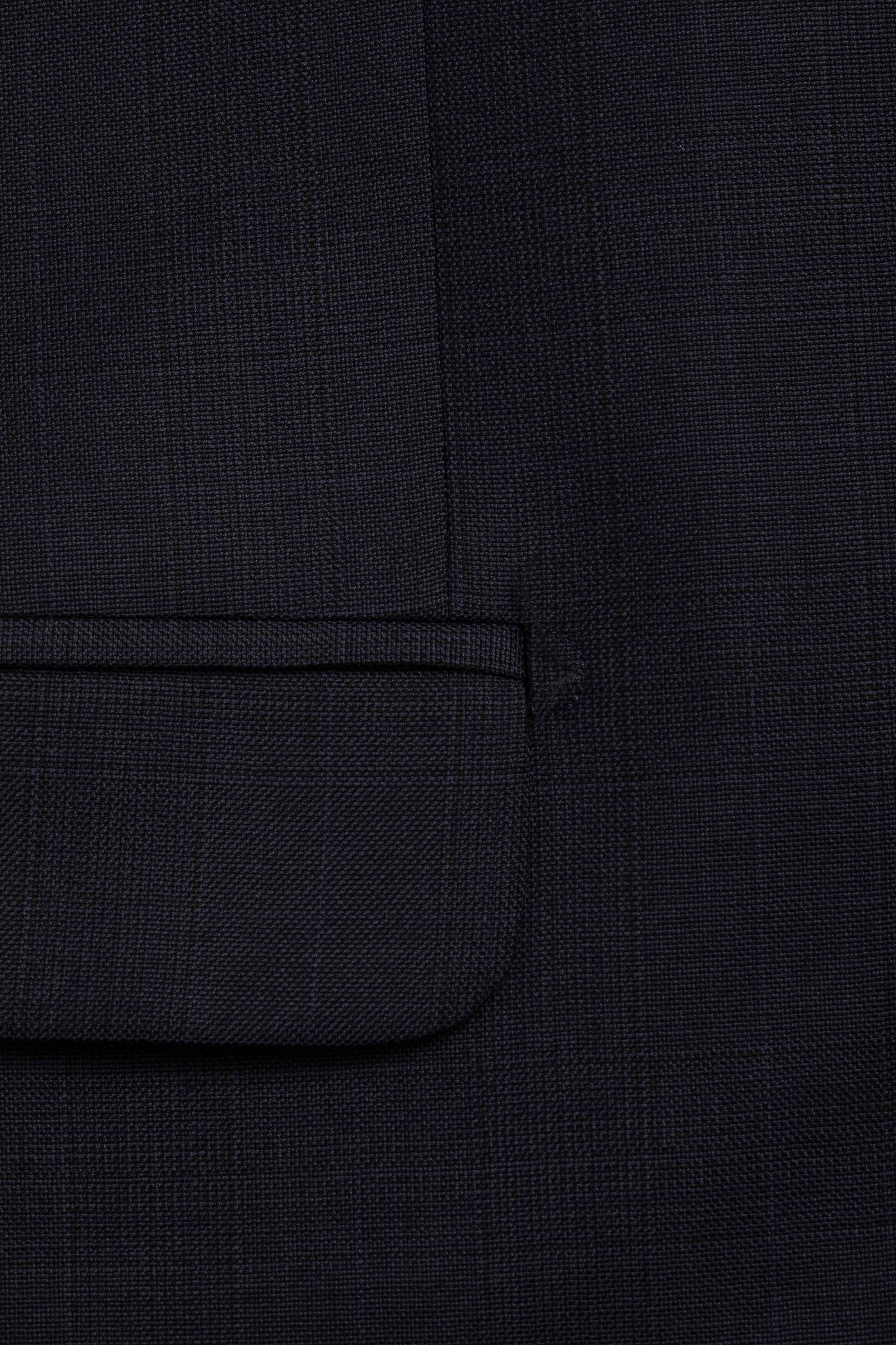 Terno Super 120 Slim Window Pane Marinho 