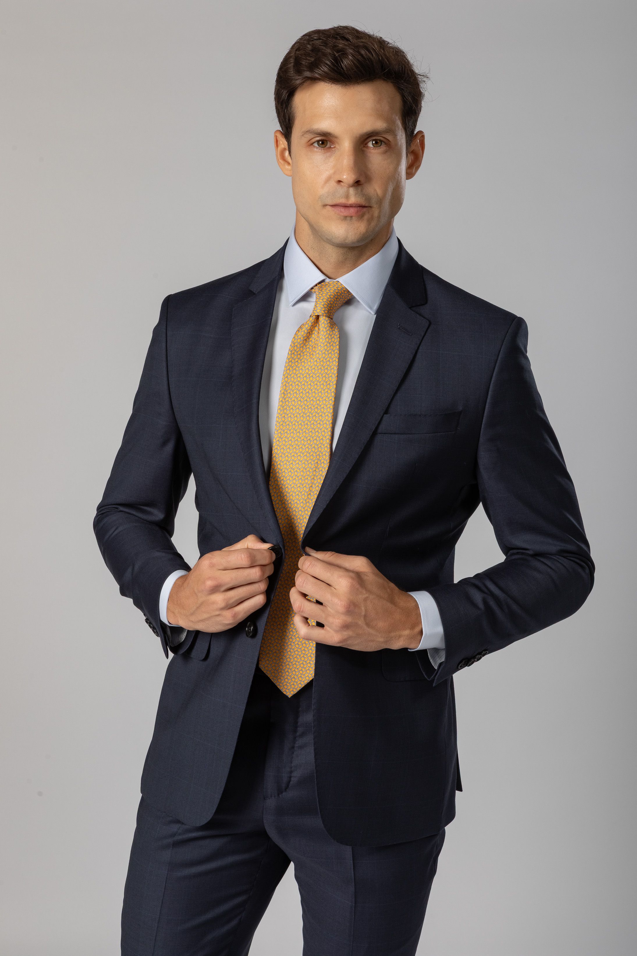 Costume Reda Super 130 Slim Window Pane Marinho